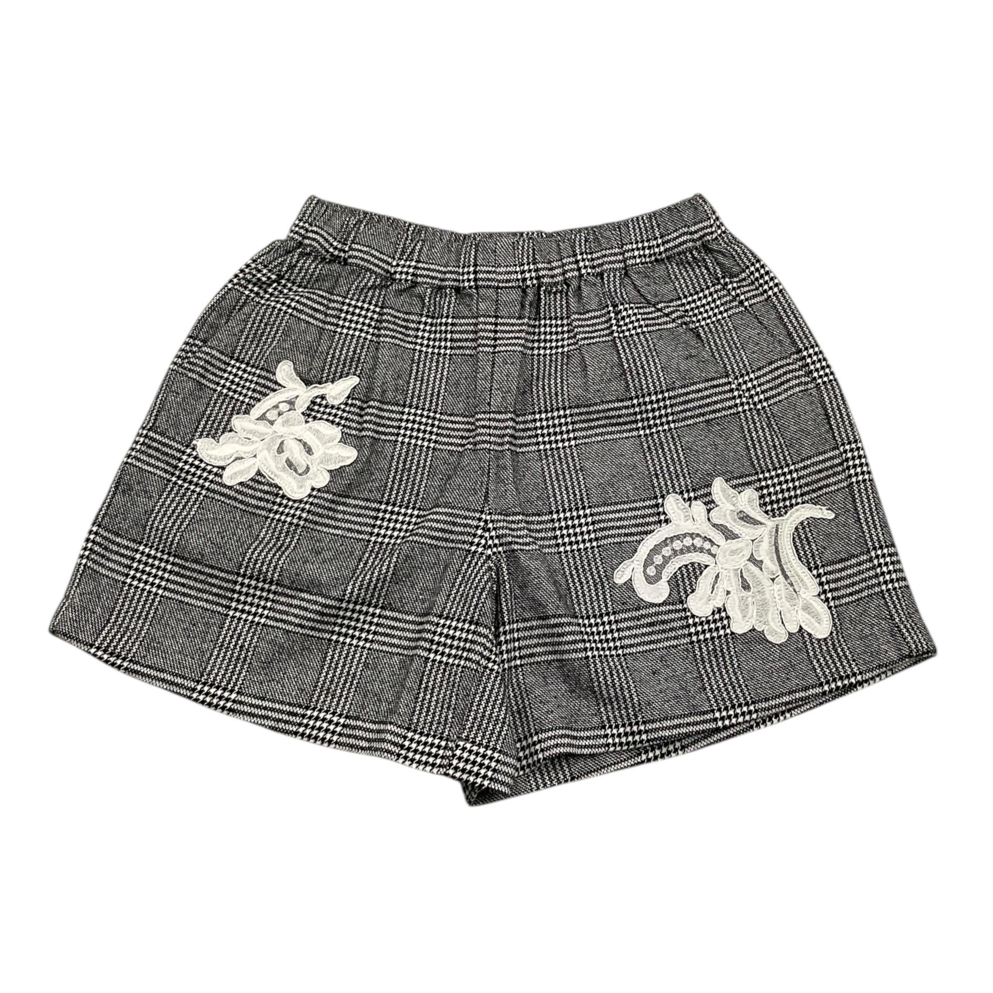 ERMANNO SCERVINO short tinta unita con fantasia a righe Bianco per Bambina SFBE004 BIANCO ERMANNO SCERVINO