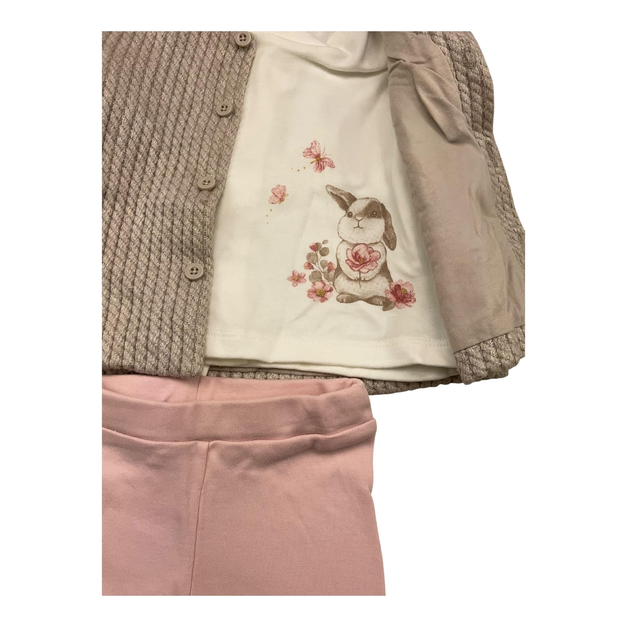 MAYORAL completo 2 pezzi cardigan-shirt-leggins Beige per Neonata 2702 BEIGE MAYORAL