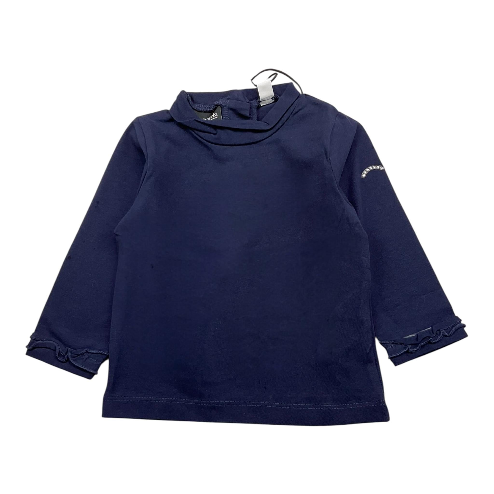 SARABANDA shirt mezzo collo tinta unita Blu per Bambina 05208 BLU SARABANDA