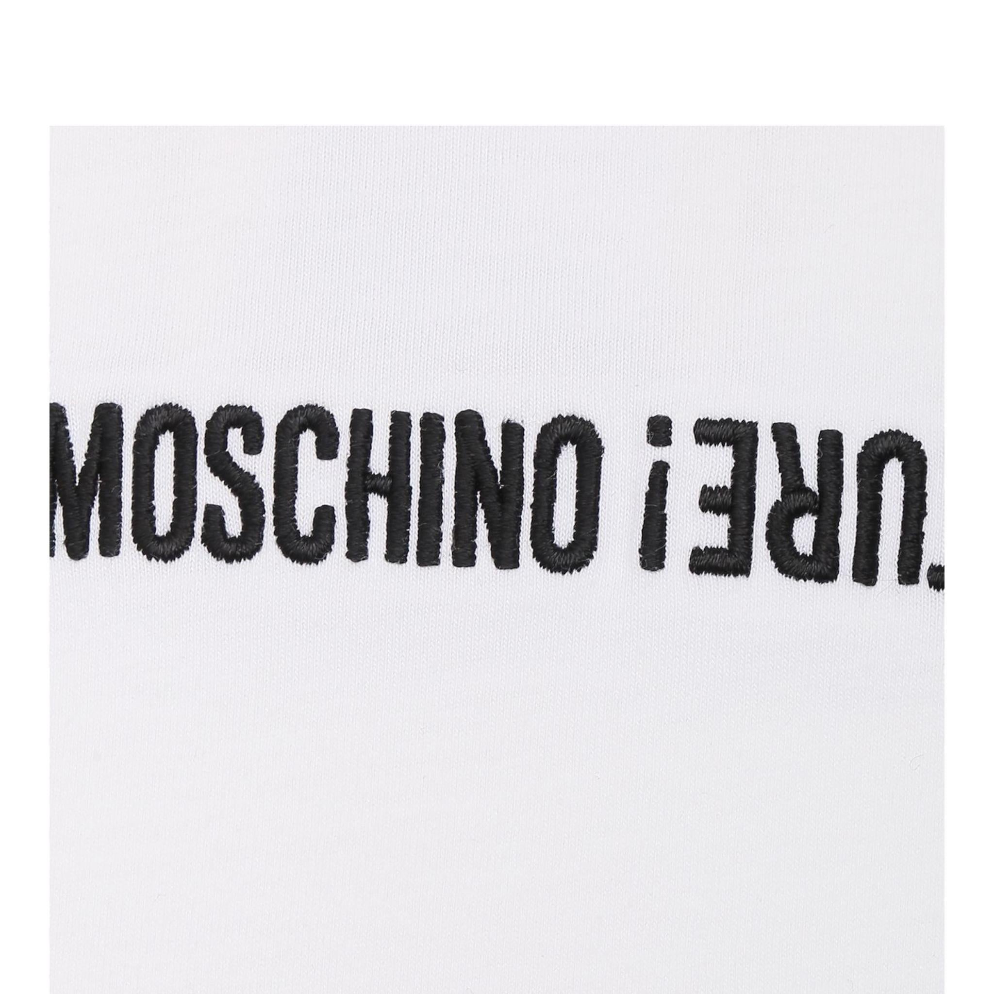 MOSCHINO t-shirt girocollo tinta unita con stampa Bianco per Bambina HQM04L BIANCO MOSCHINO