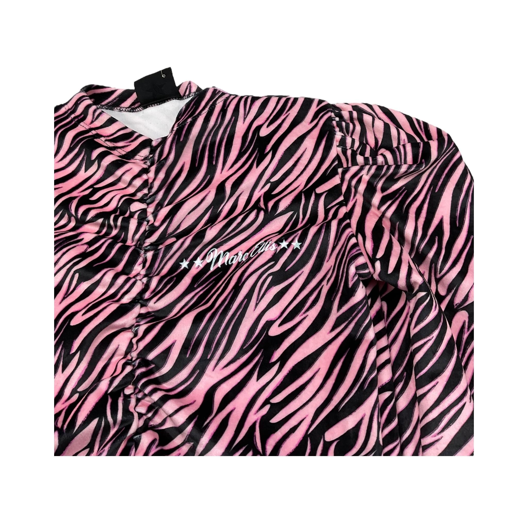 MARC ELLIS abiti manica lunga fantasia zebrata in ciniglia Rosa per Bambina JMJDR002733 ROSA MARC ELLIS