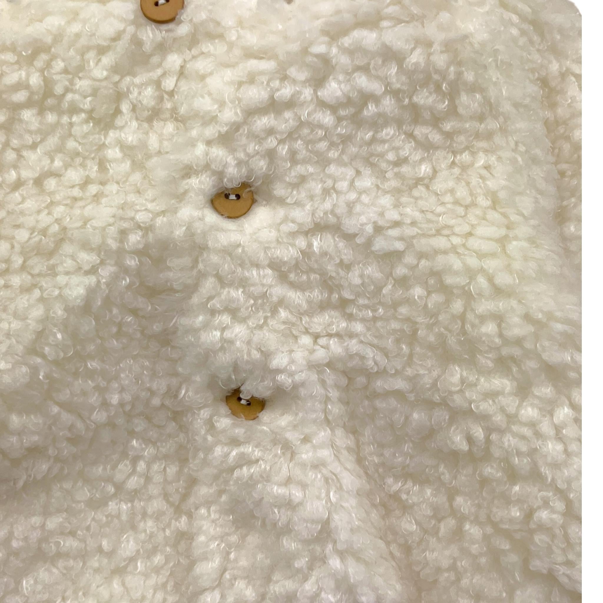 TEDDY E MINOU pelliccia tinta unita con cappuccio Bianco per Neonato I24CN015PE026 BIANCO TEDDY E MINOU