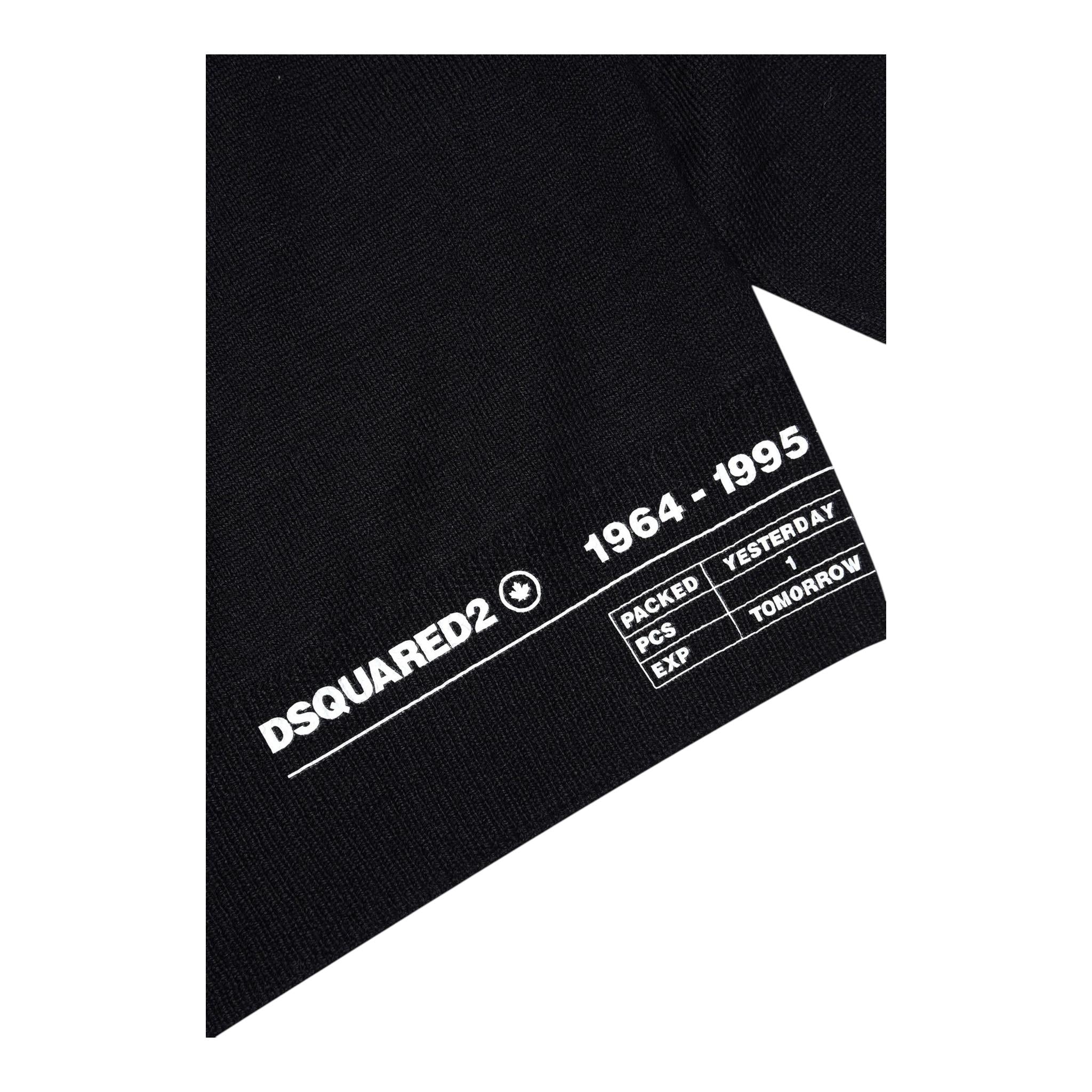 DSQUARED2 maglia collo alto tinta unita con logo Nero per Bambino DQ1161 NERO DSQUARED2