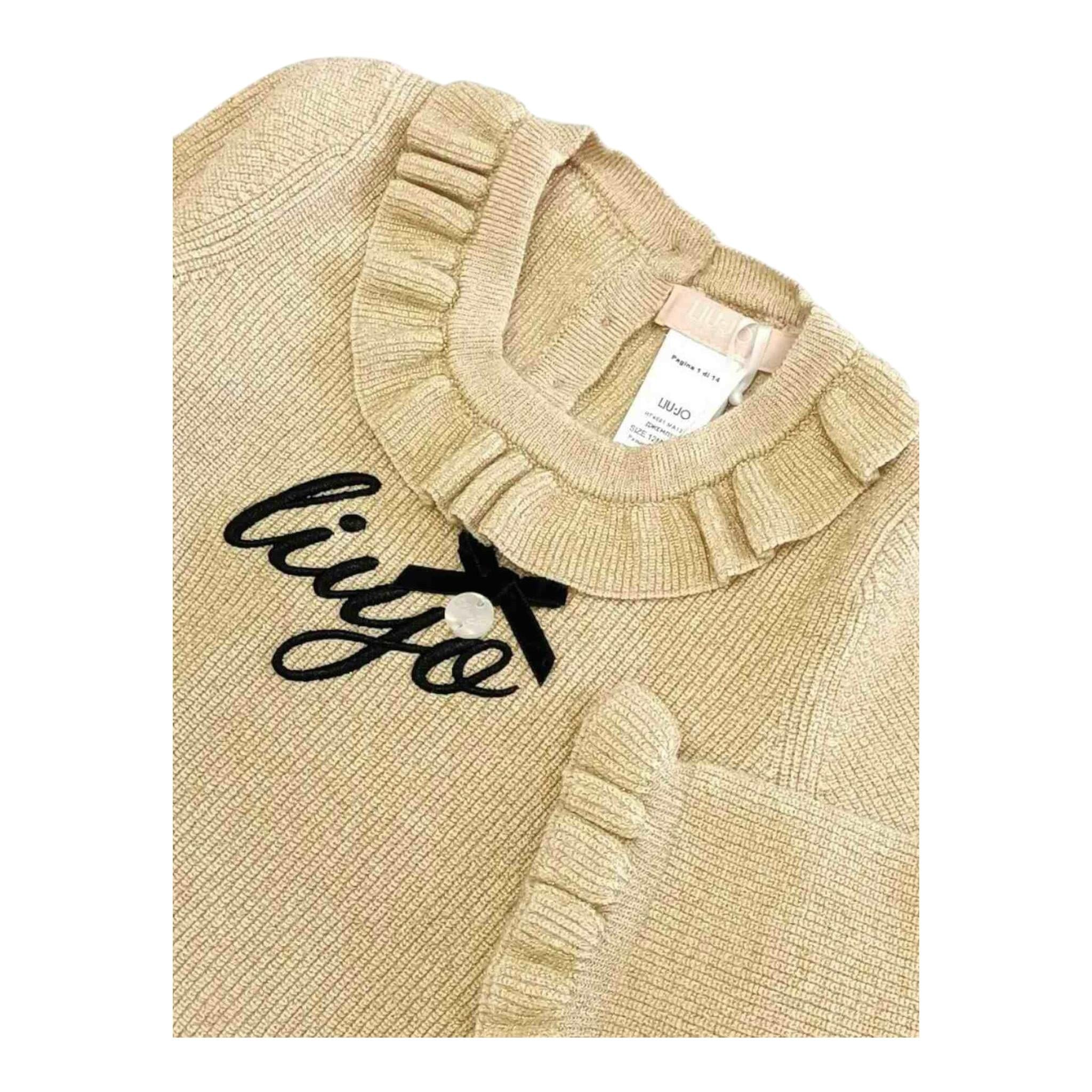 LIU JO maglia girocollo tinta unita cn colletto rouches Oro per Neonata HF4081 ORO LIU JO