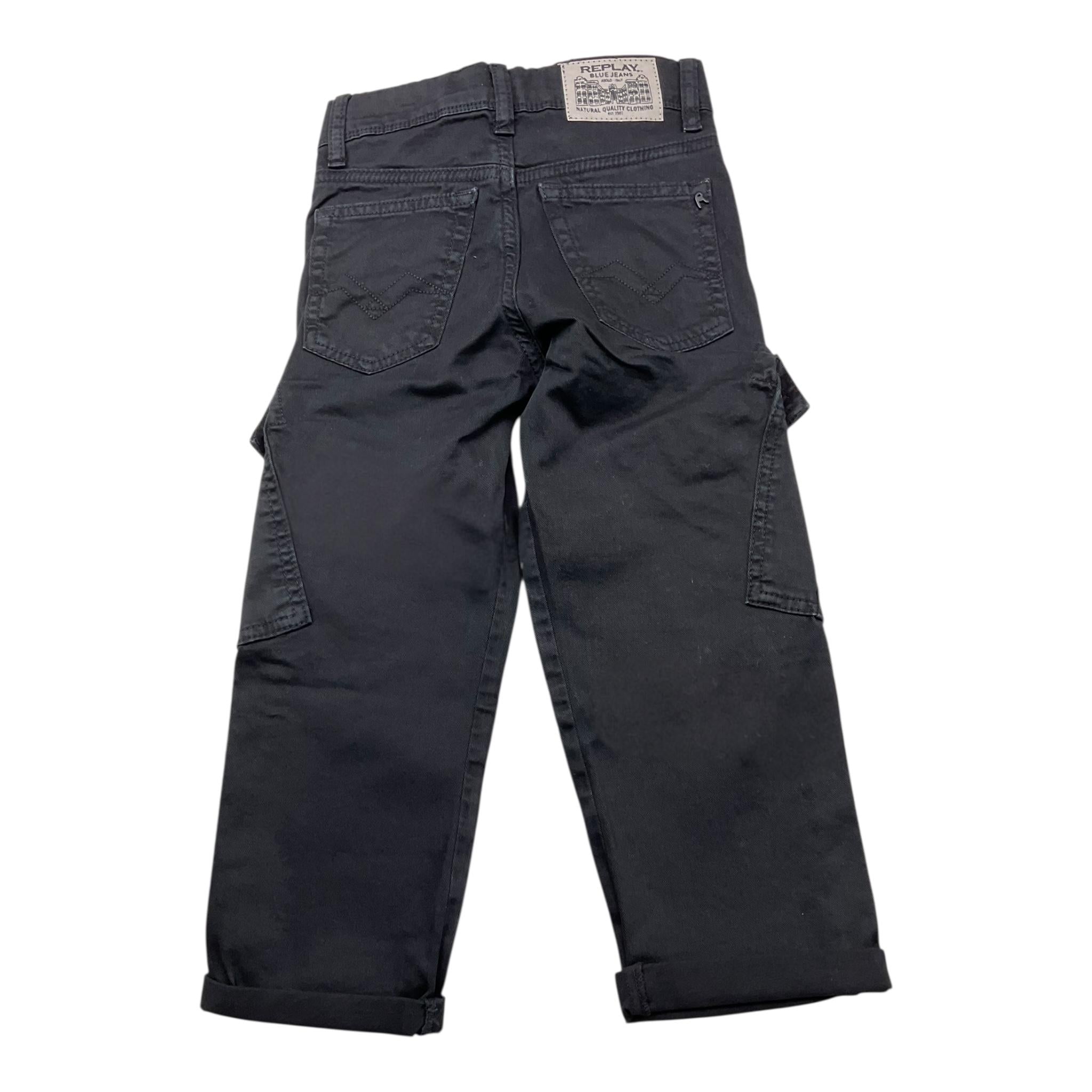 REPLAY jeans tinta unita con tasconi Nero per Bambino SB9047 NERO REPLAY