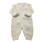 MARLU' tutina tinta unita con applicazini Panna per Neonata IB1310 PANNA MARLU'