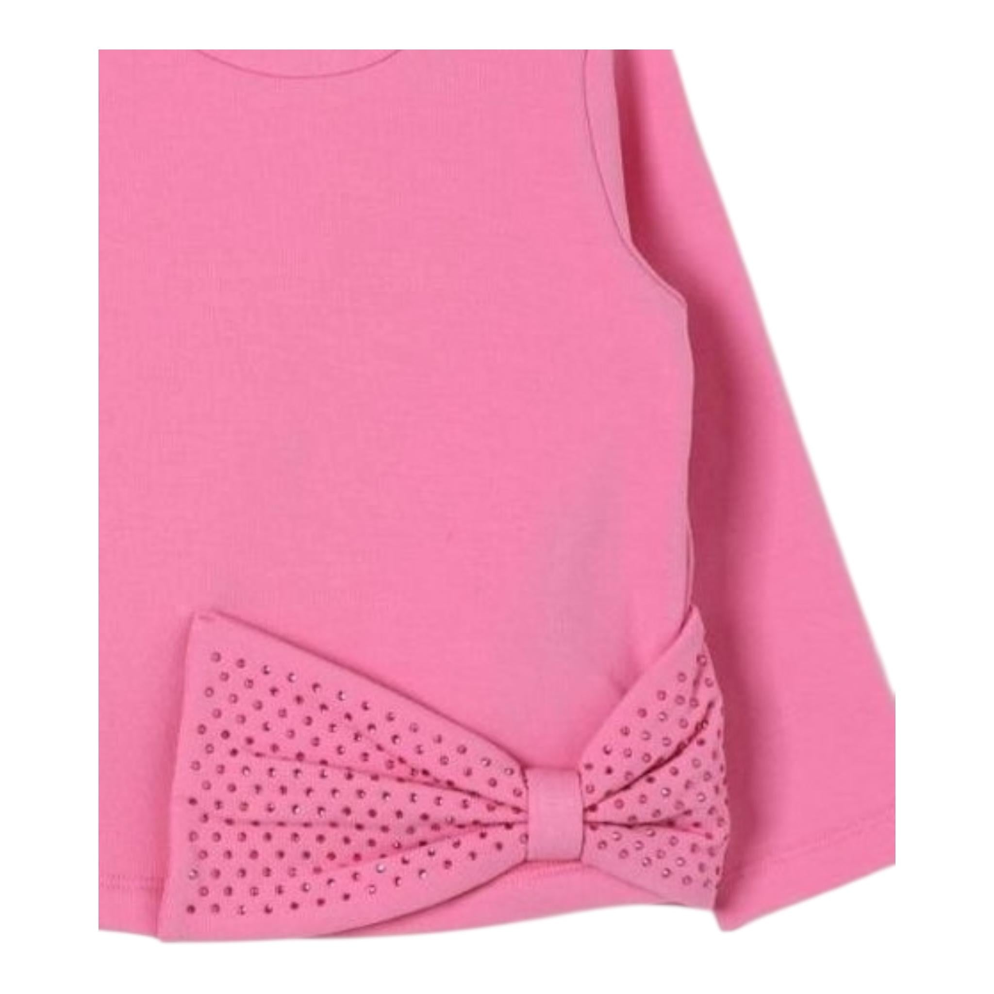LIU JO felpa tinta unita girocollo con fiocco Fuxia per Neonata KF4106F0939 FUXIA LIU JO