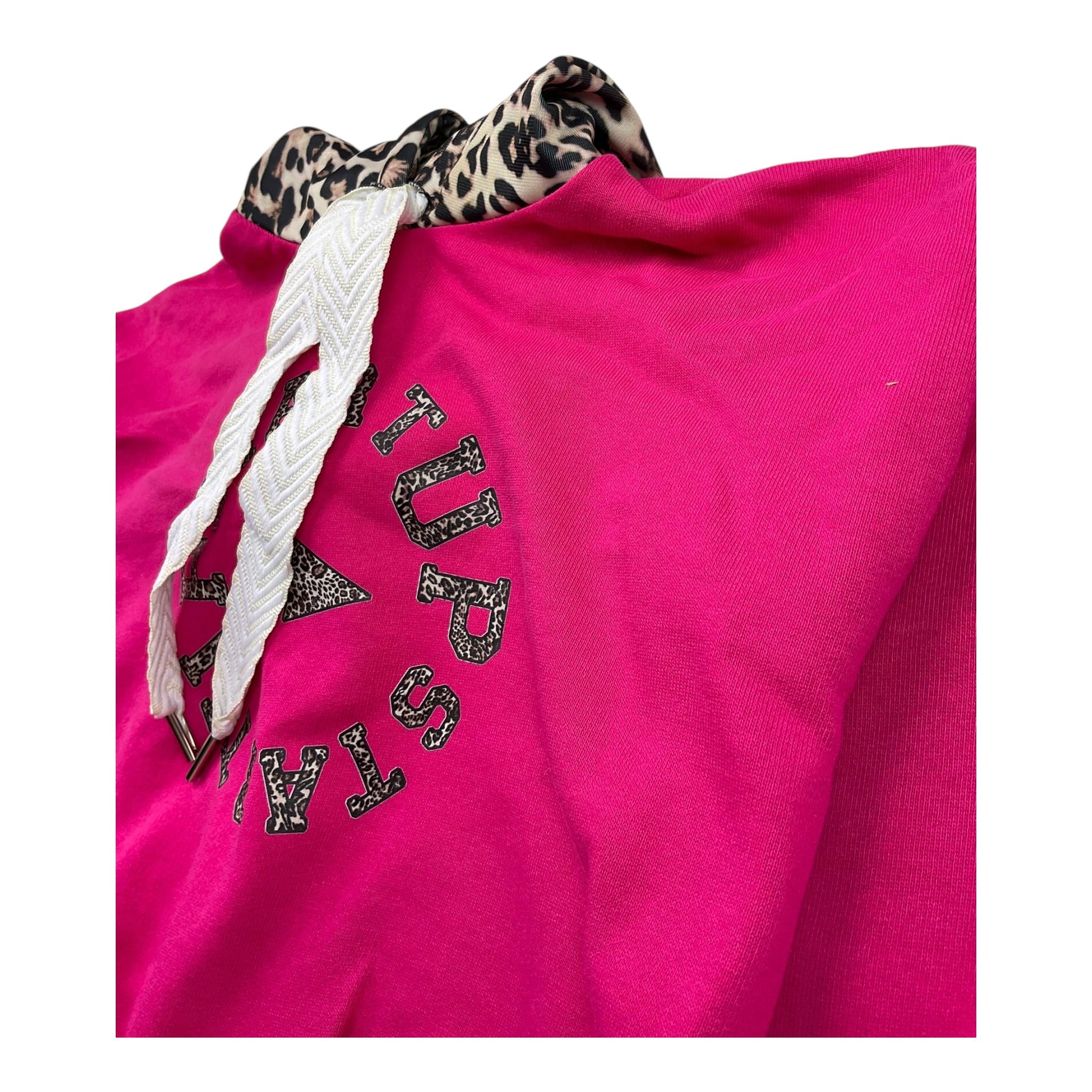 START UP felpa chiusa con cappuccio maculato Fuxia per Bambina FB4210 FUXIA START UP