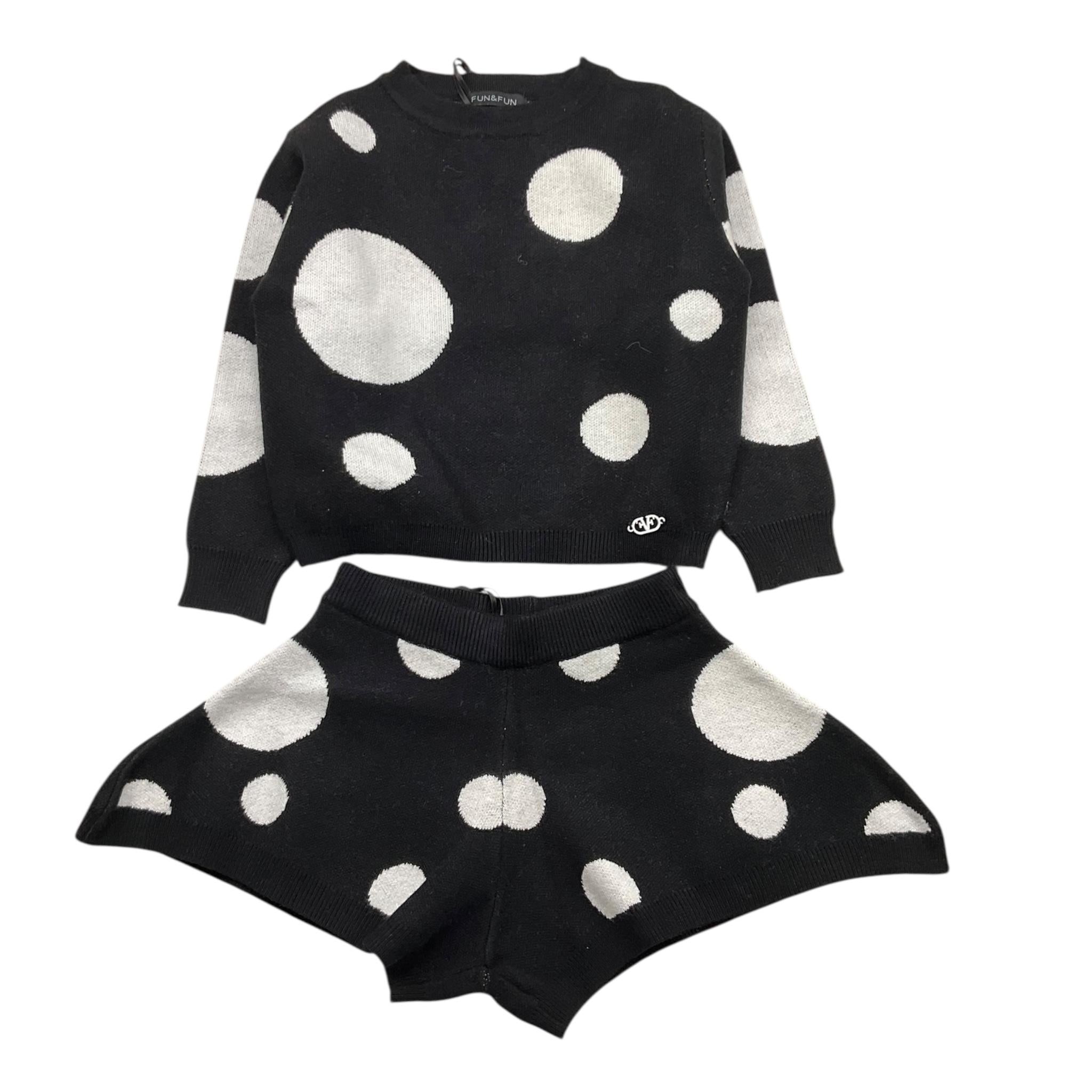 FUN & FUN completo 2pz maglia-short con fantasia a pois Nero per Bambina FBSW00961 NERO FUN & FUN