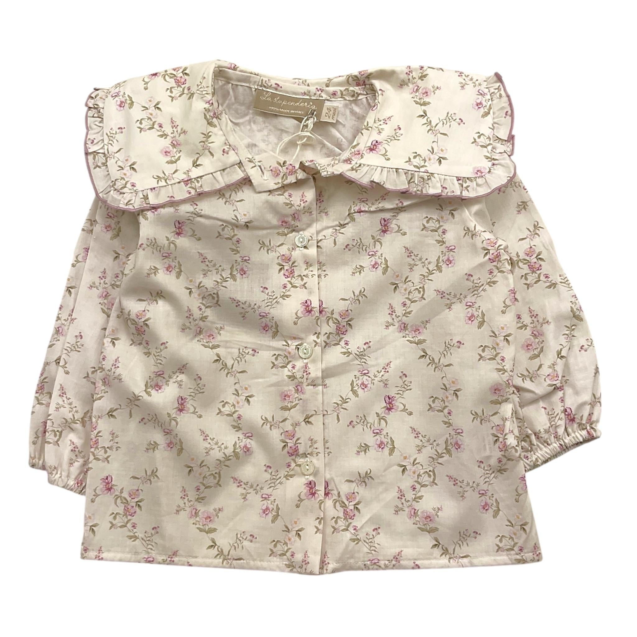 LA STUPENDERIA camicia manica lunga tinta unita con colletto Bianco per Neonata TJCM4666 BIANCO LA STUPENDERIA