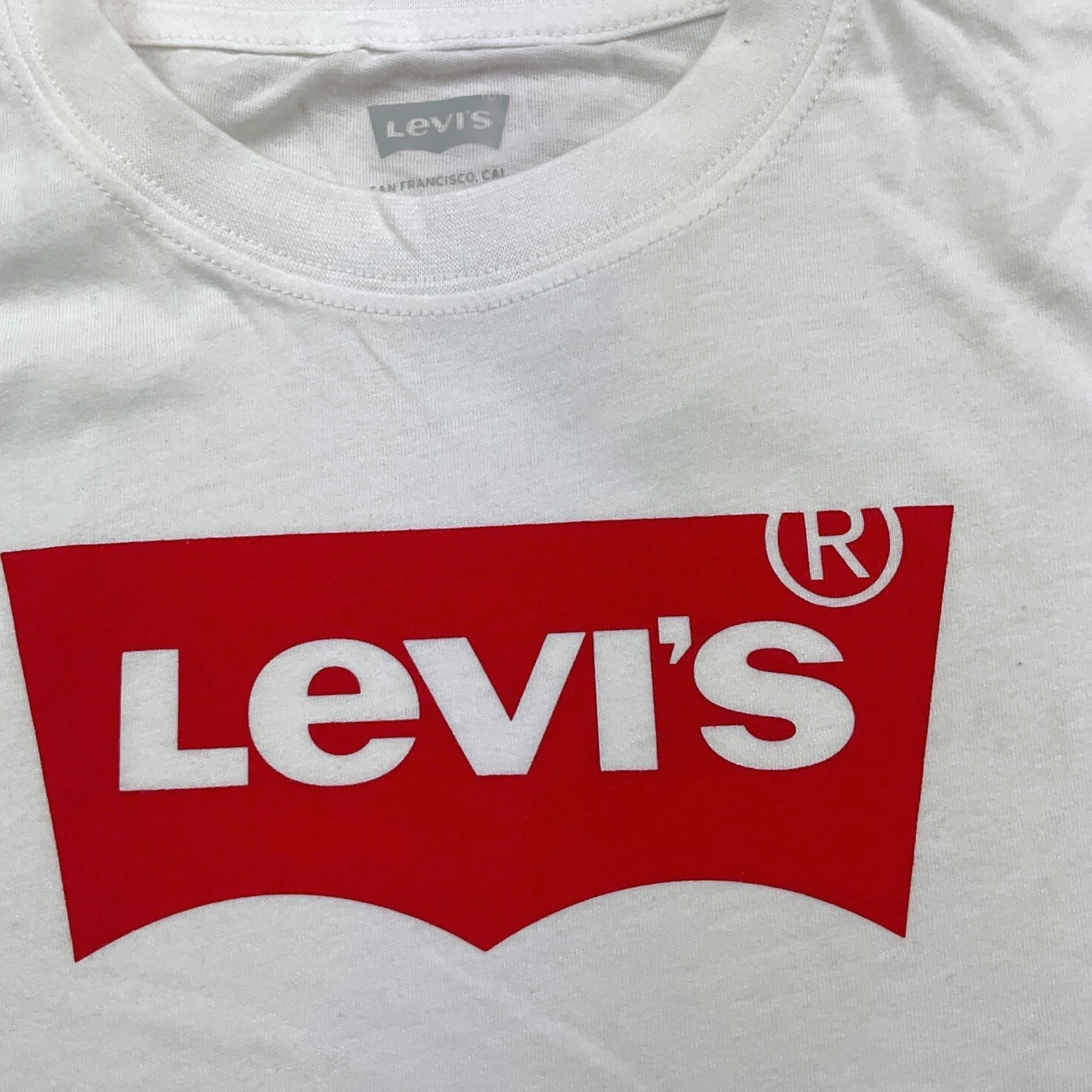LEVI'S shirt girocollo tinta unita con stampa logo Bianco per Bambino 9E8646X BIANCO LEVI'S
