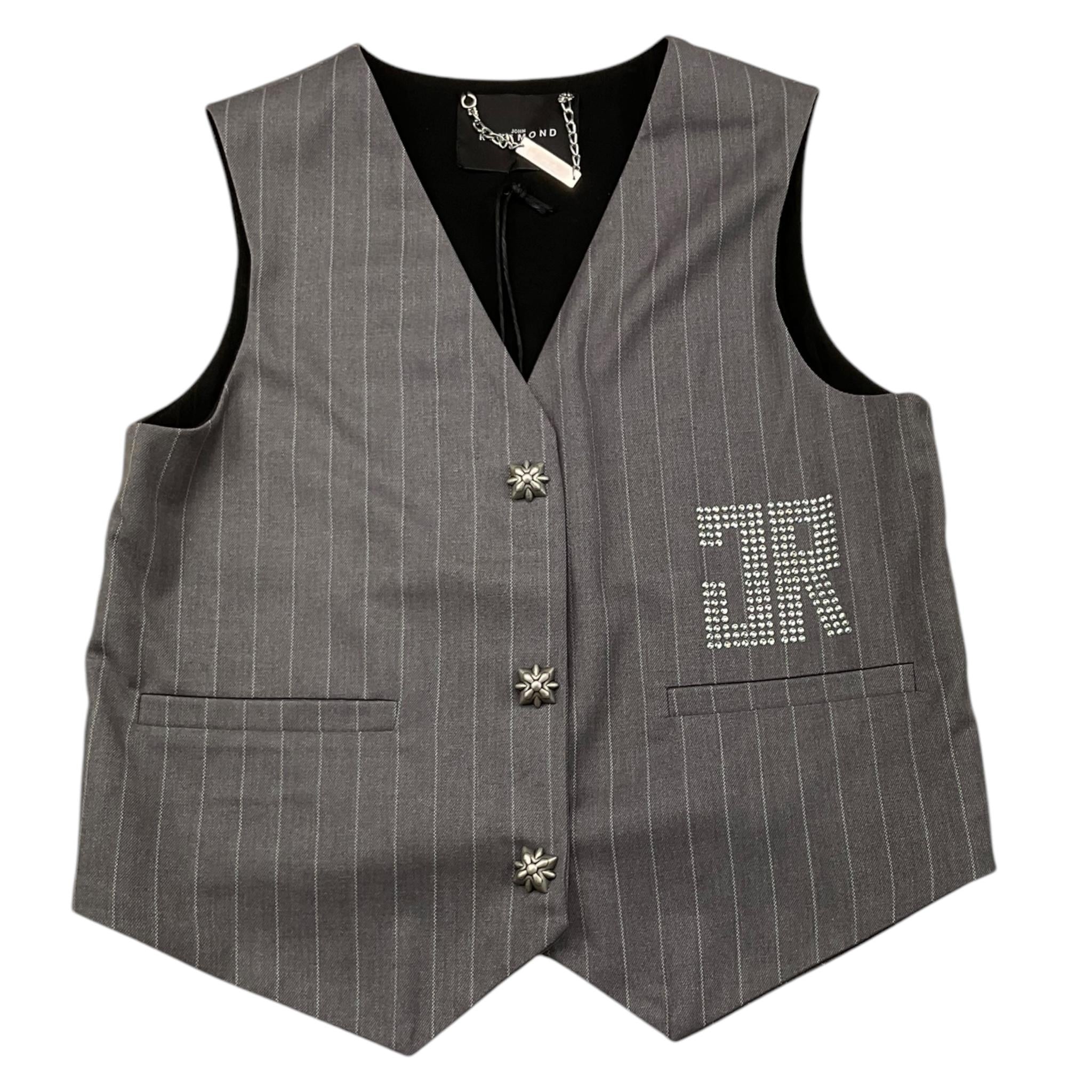 JOHN RICHMOND gilet tinta unita cn brillantini Grigio per Bambina RGA25175GT GRIGIO JOHN RICHMOND