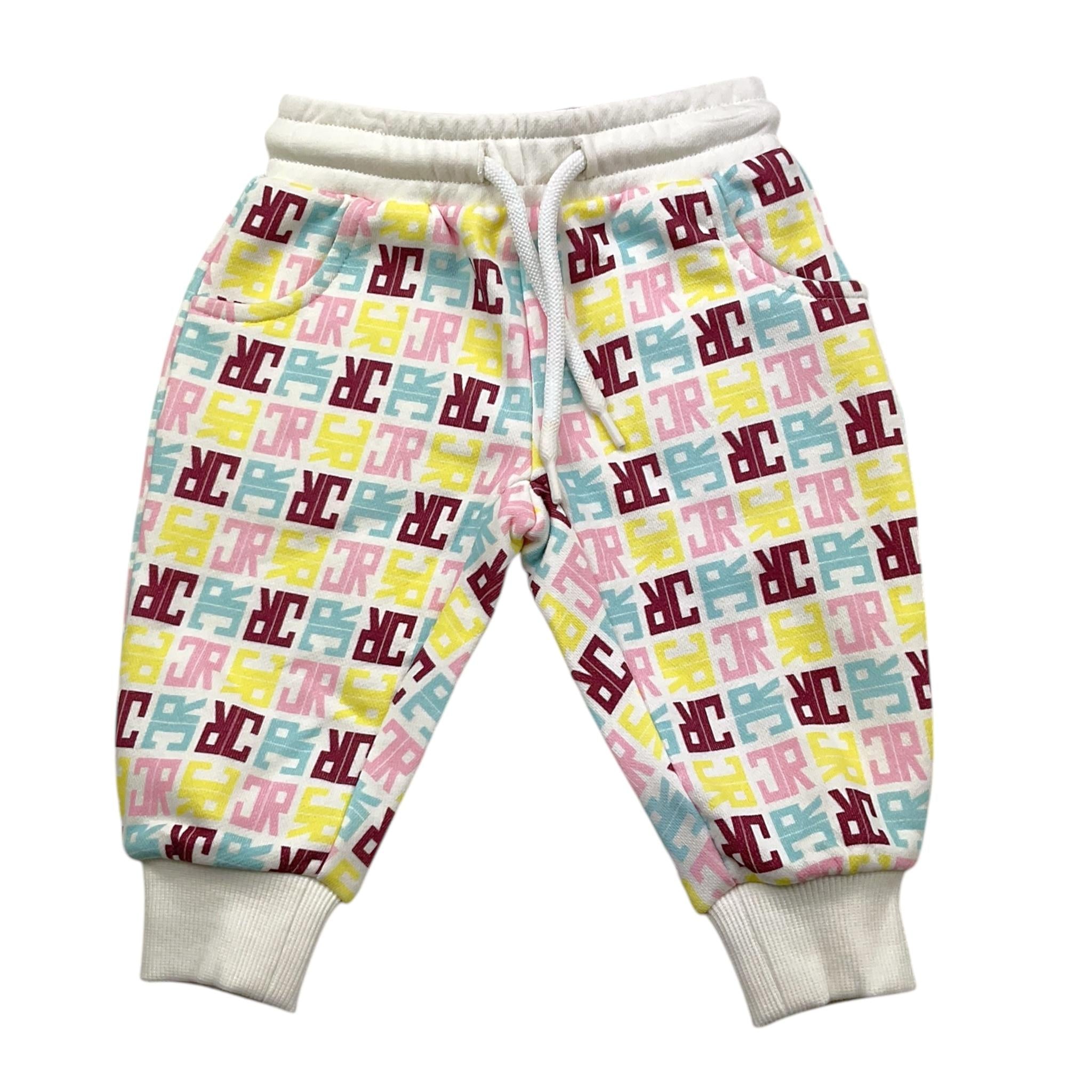 JOHN RICHMOND pantalone fantasia logo Bianco per Neonata RIA25084PA BIANCO JOHN RICHMOND