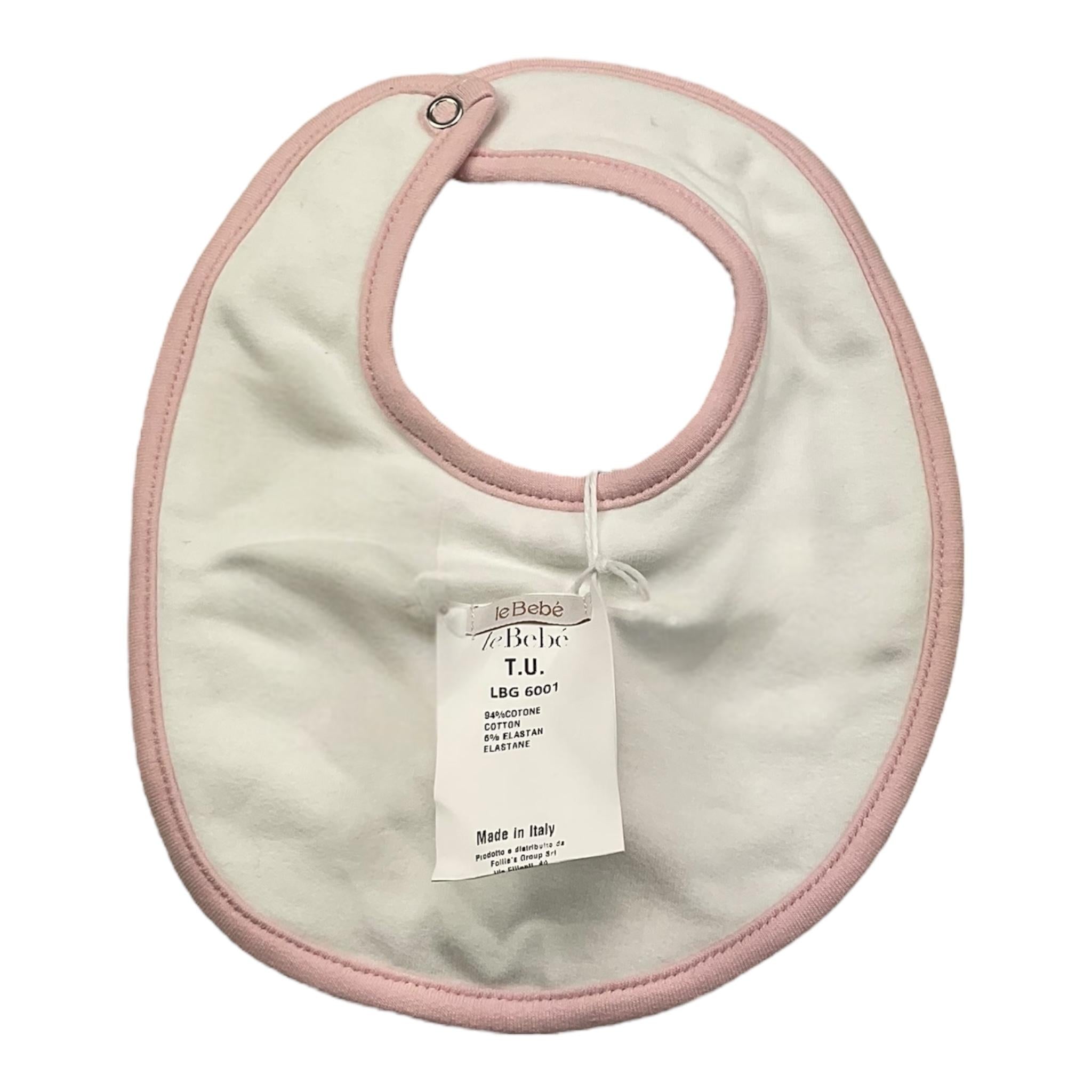 LE BEBE' bavetta tinta unita con stampa orsi Bianco per Neonata LBG6001 BIANCO LE BEBE'