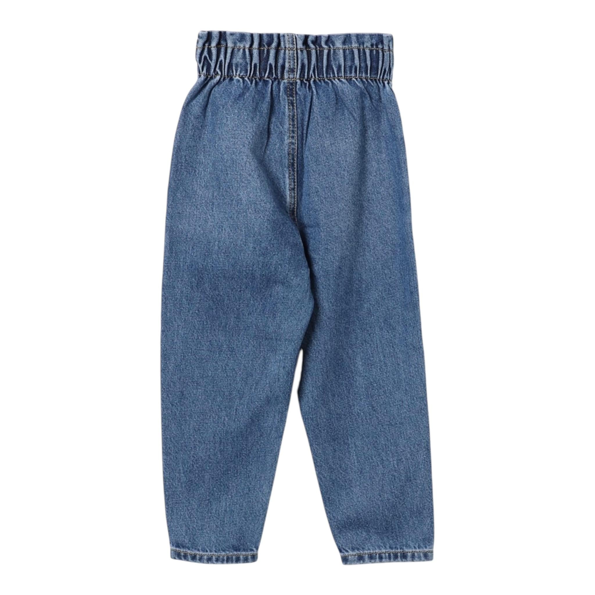 MOSCHINO jeans tinta unita con elastico in vita Blu per Bambina HDP05 BLU MOSCHINO