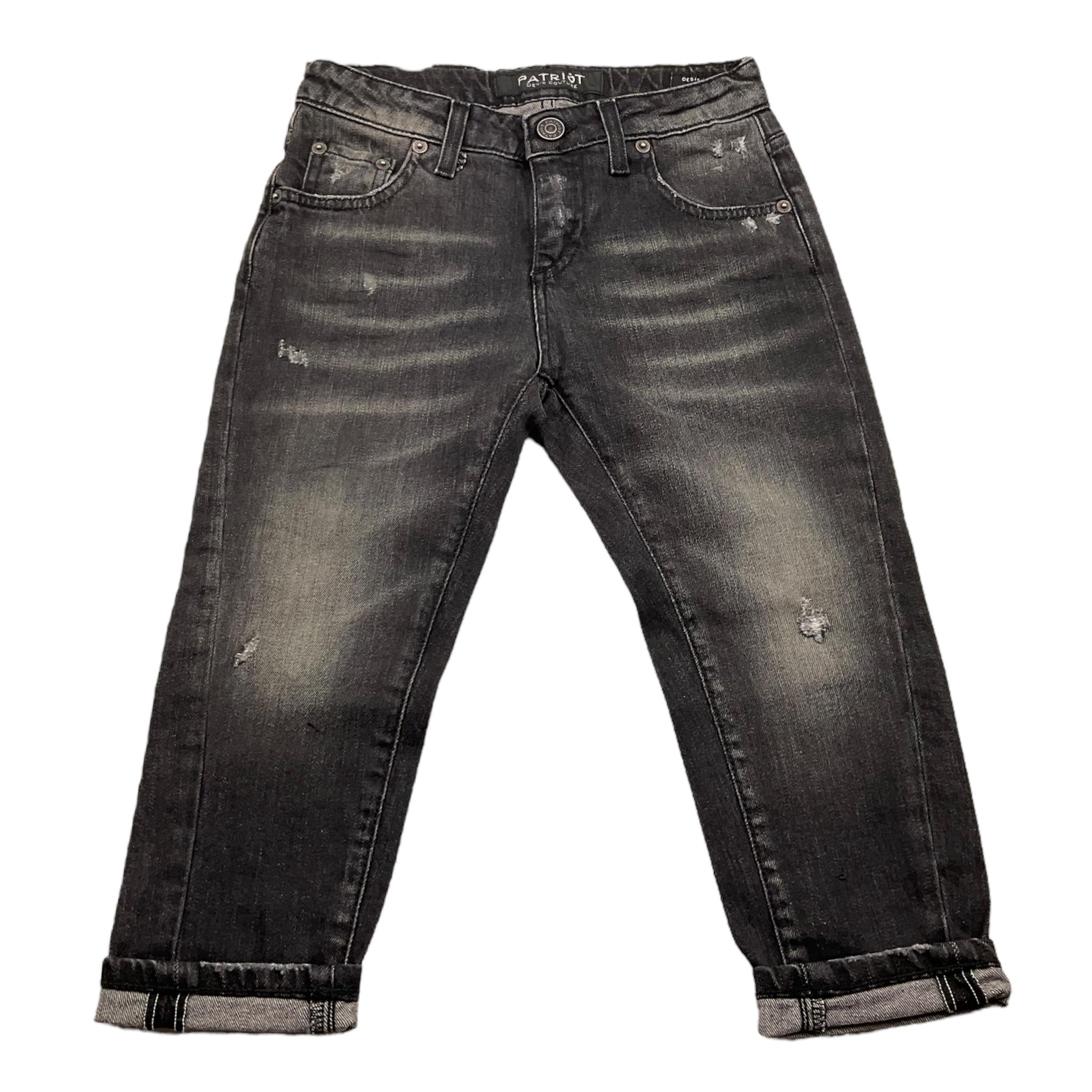 PATRIOT jeans tinta unita con strappi Nero per Bambino PB4F2WPBK19 NERO PATRIOT