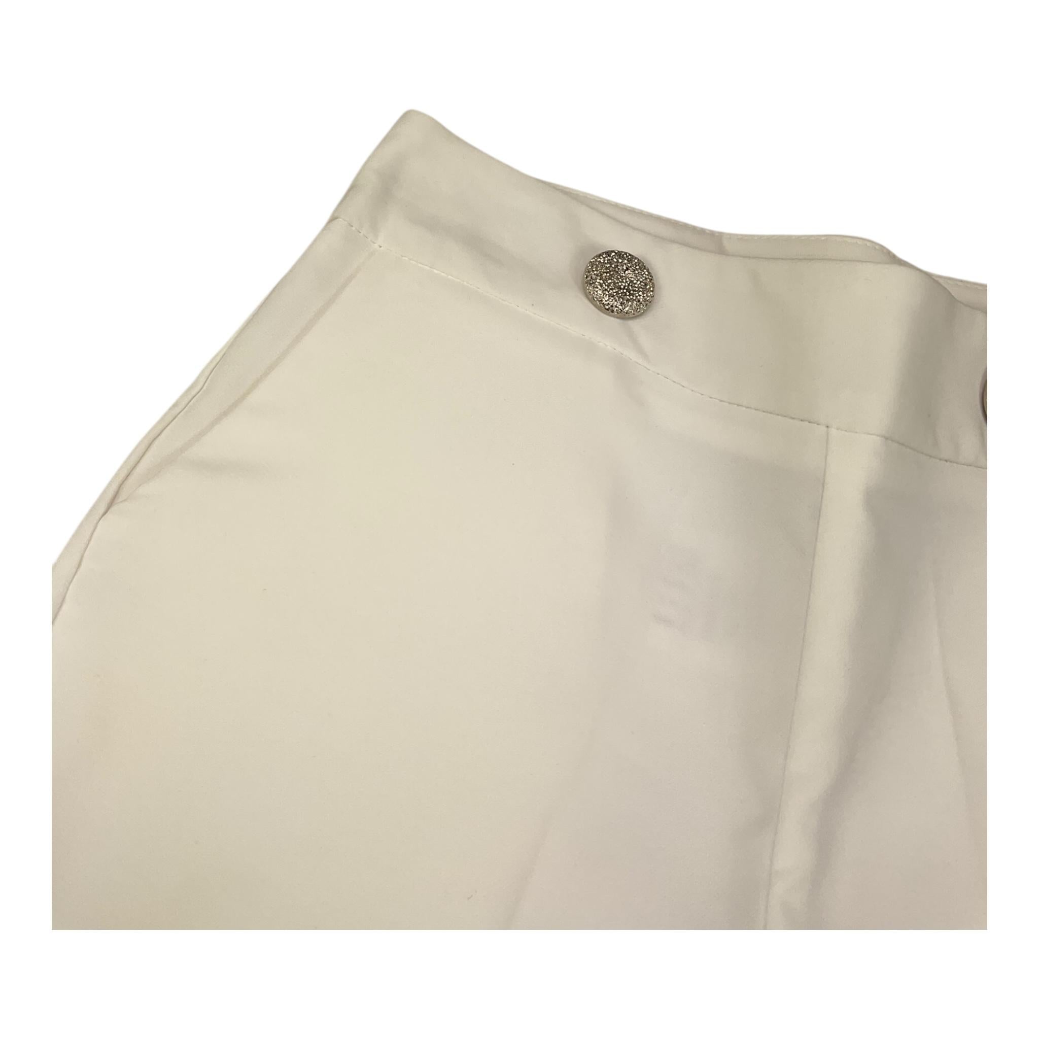 NAICE pantalone tinta unita con bottoni in contrasto Panna per Bambina 23983 PANNA NAICE