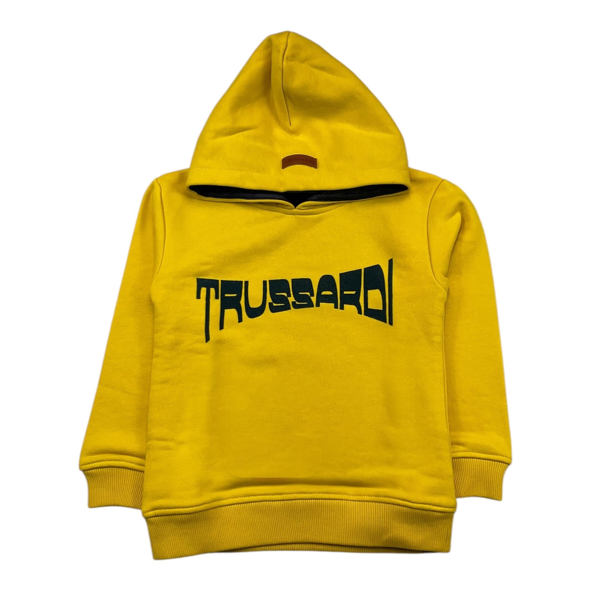TRUSSARDI felpa chiusa con cappuccio tinta unita cn stampa Giallo per Neonato TIA24116FE GIALLO TRUSSARDI