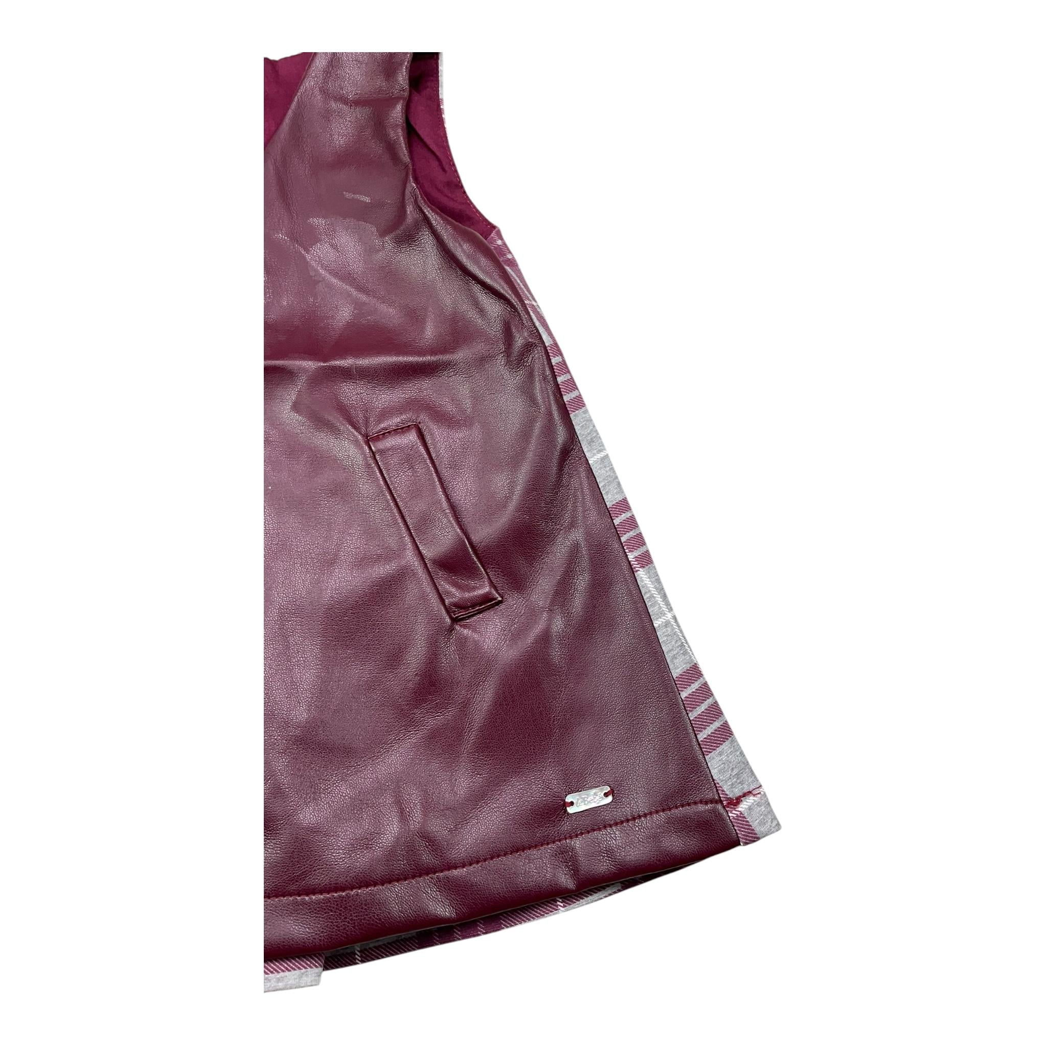 LE BEBE' abito giromanica bicolore Bordeaux per Neonata LBG6133 BORDEAUX LE BEBE'