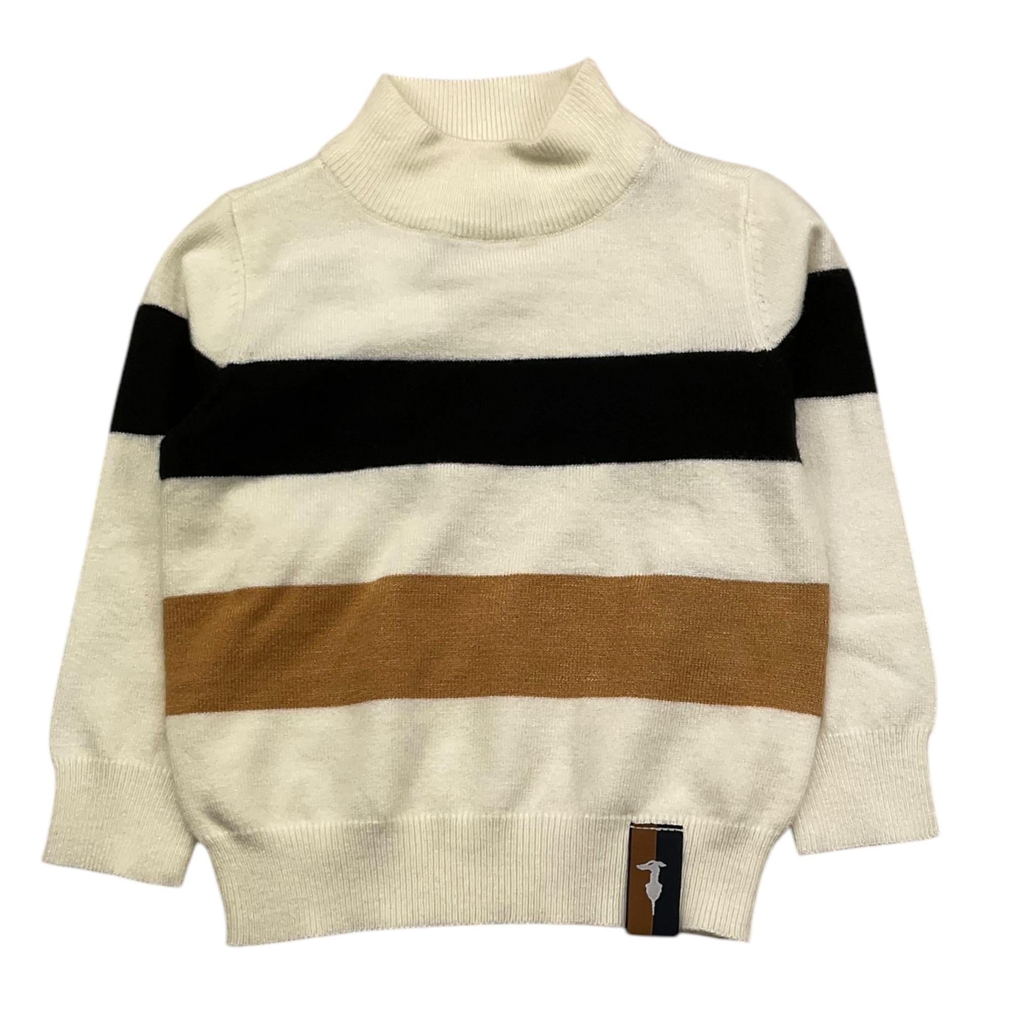 TRUSSARDI maglia mezzo collo tinta unita fantasia Panna per Neonato TIA25069 PANNA TRUSSARDI