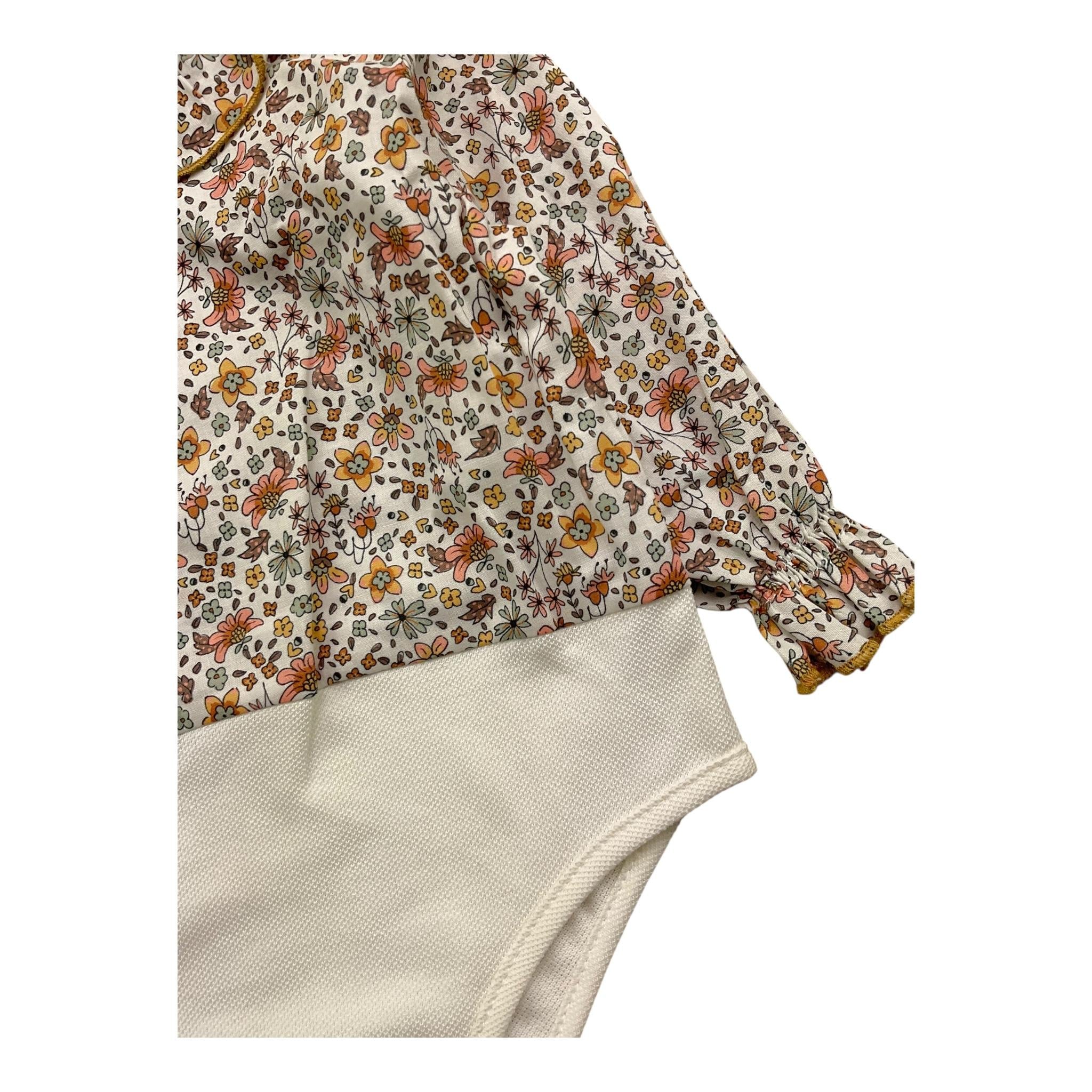 LA STUPENDERIA camicia modello body tinta unita con fantasia fiori Bianco per Neonata TBBD522 BIANCO LA STUPENDERIA