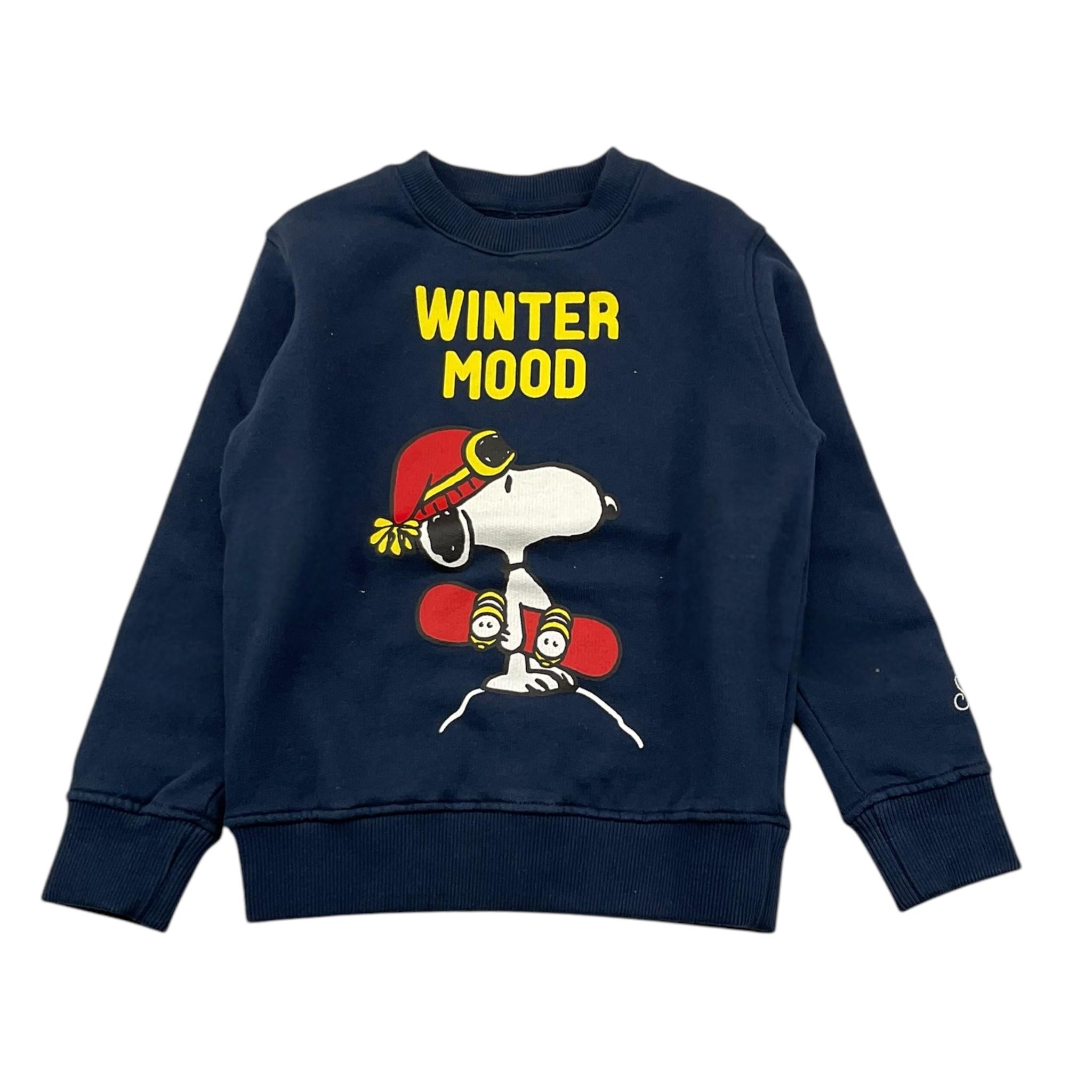 SAINT BARTH felpa tinta unita girocollo stampa snoopie Blu per Bambino SNOOPYSNOW BLU SAINT BARTH