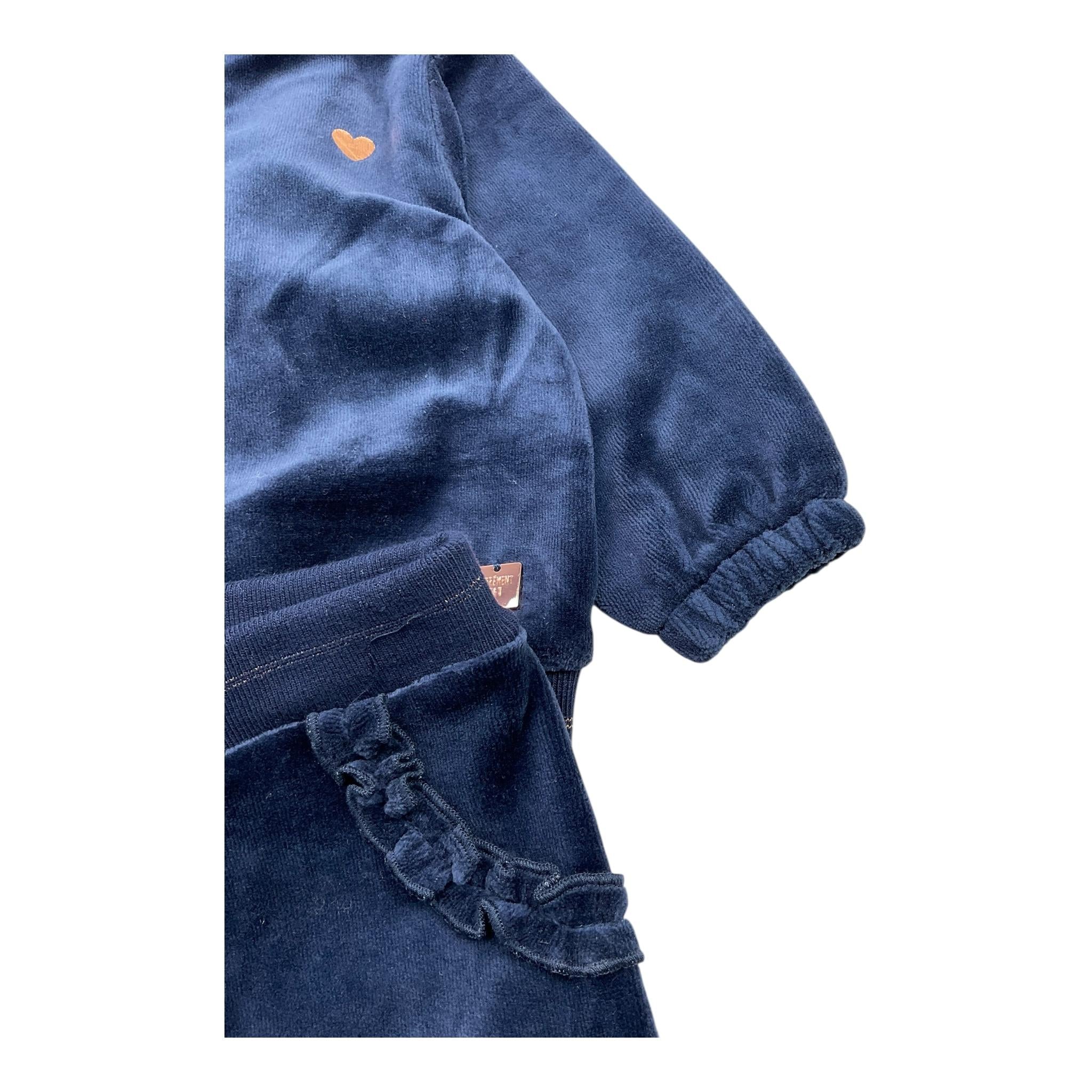 CARRE'MENT BEAU completo 2pz felpa-pantalone tinta unita Blu per Neonata Y08096 BLU CARRE'MENT BEAU