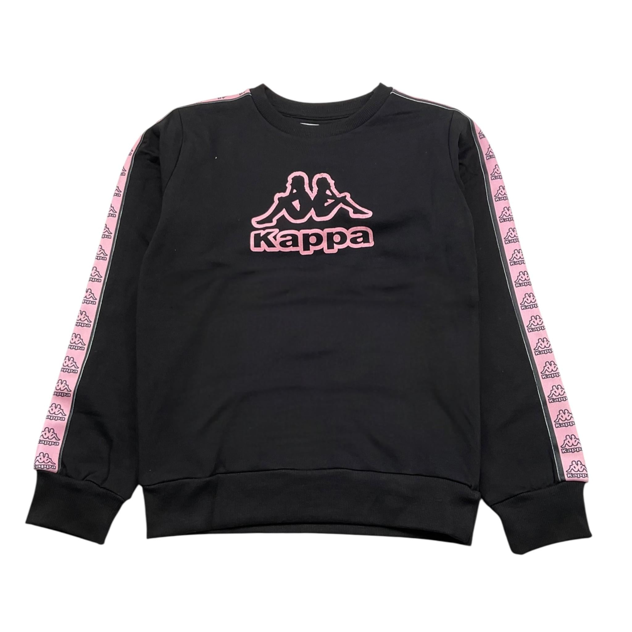 KAPPA felpa girocollo tinta unita con stampa Nero per Bambina 341Y16W NERO KAPPA