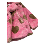 MISS GRANT pelliccia tinta unita con stampa cuori in contrasto Rosa per Neonata MG0909 ROSA MISS GRANT