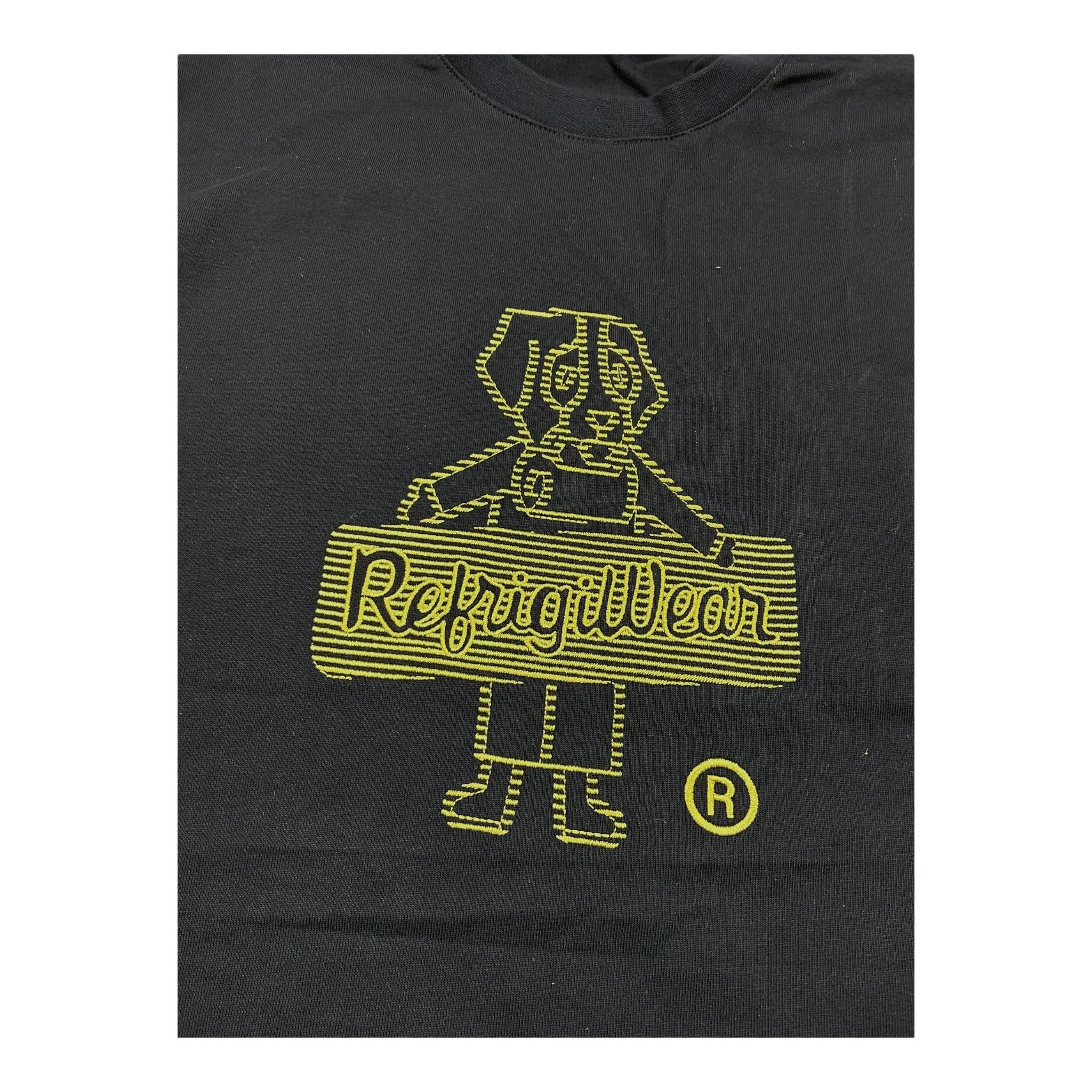 REFRIGIWEAR shirt girocollo tinta unita con stampa Nero per Bambino RW706 NERO REFRIGIWEAR