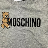 MOSCHINO t-shirt girocollo tinta unita con stampa Grigio per Neonato MRM047 GRIGIO MOSCHINO
