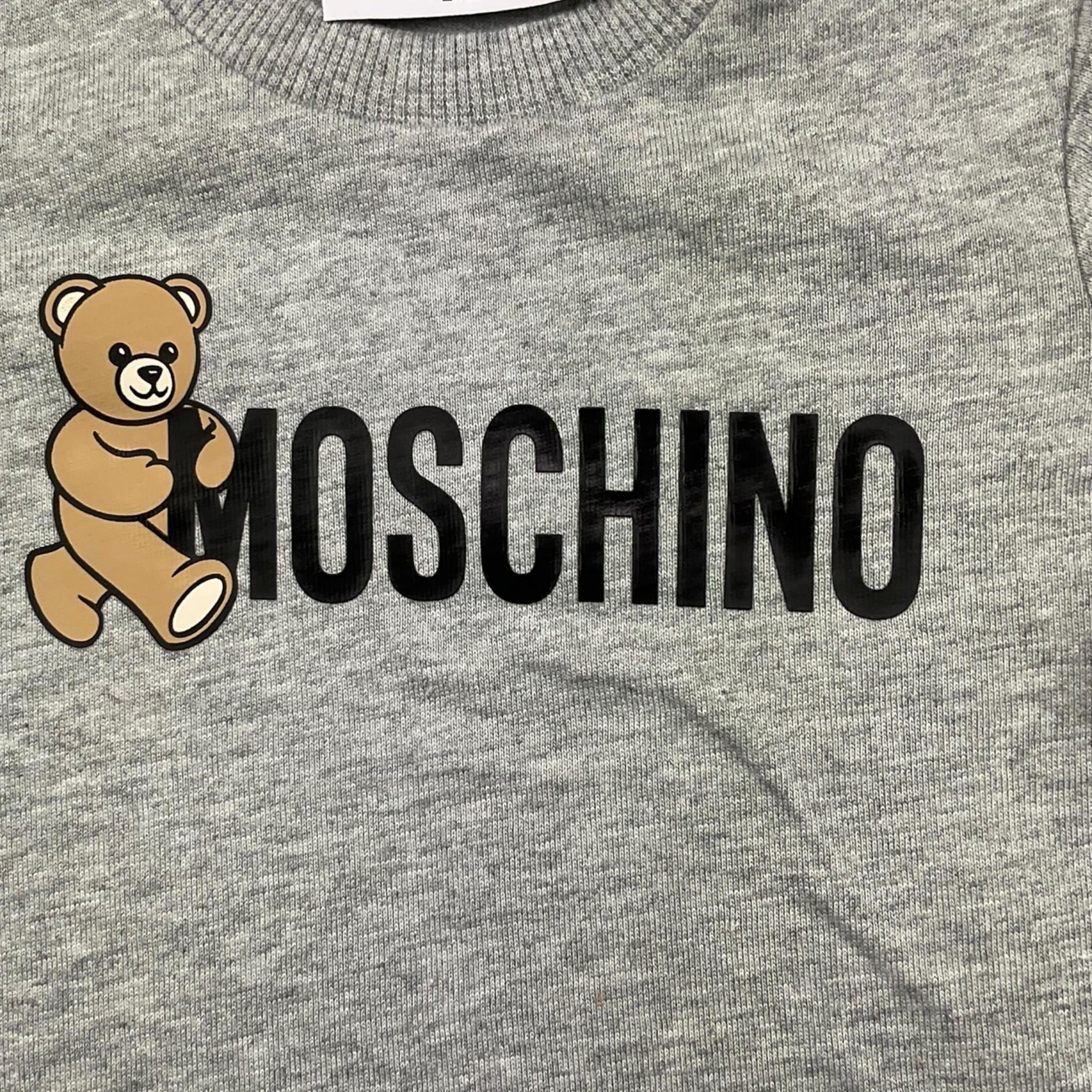 MOSCHINO t-shirt girocollo tinta unita con stampa Grigio per Neonato MRM047 GRIGIO MOSCHINO