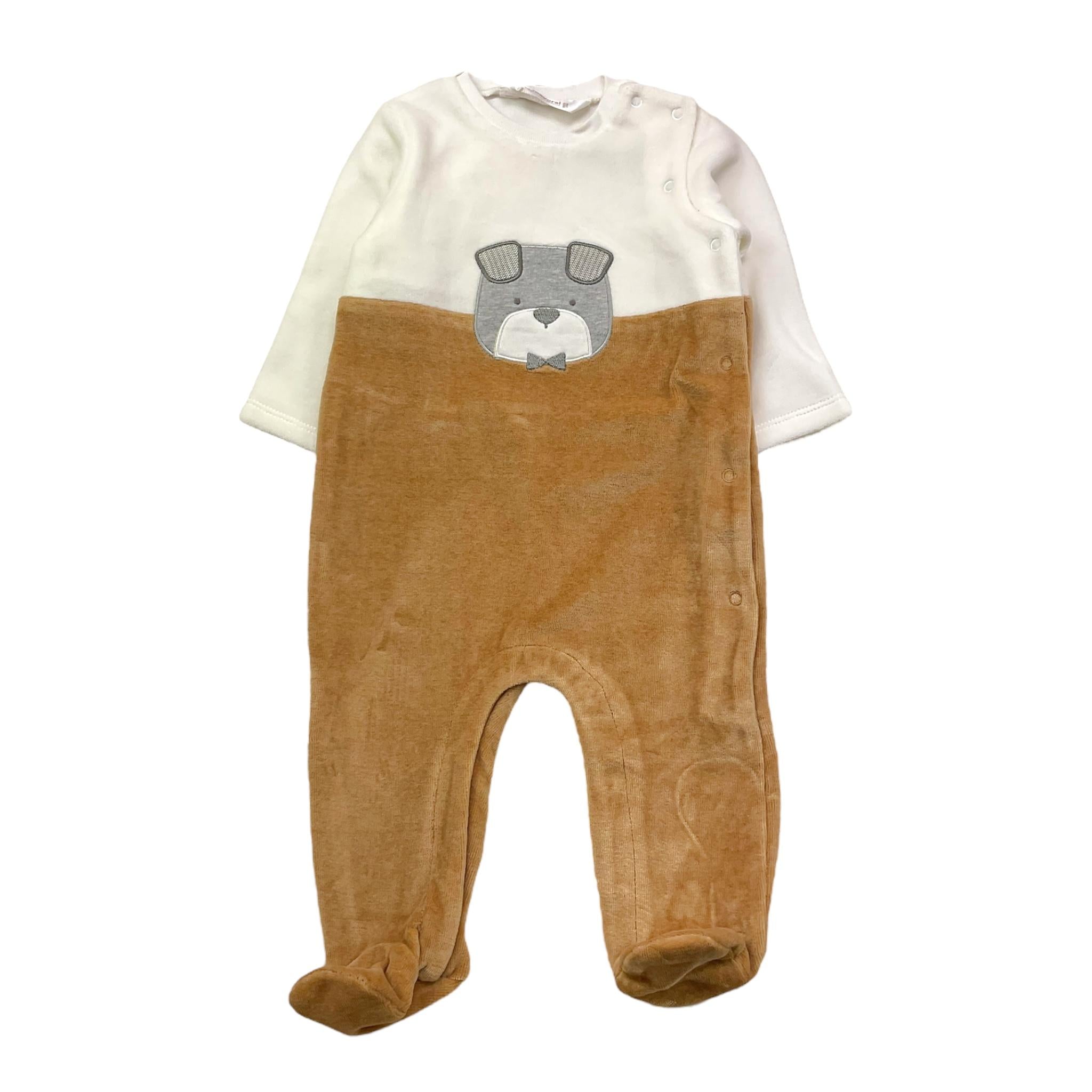 MAYORAL tutina bicolore manica lunga in velluto Bianco/marrone per Neonato 2626 BIANCO/MARRONE MAYORAL