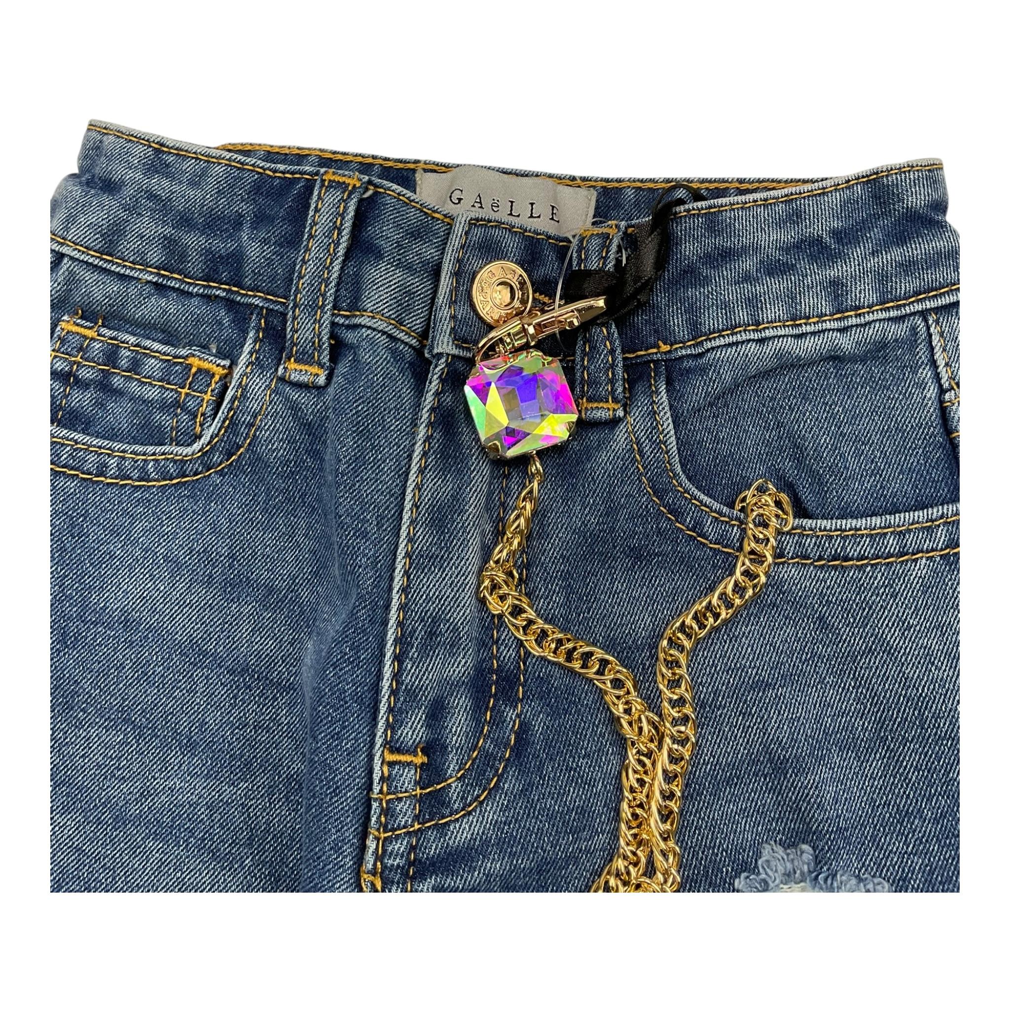 GAELLE jeans tinta unita con girovita regolabile Blu per Bambina 2741PD00309X BLU GAELLE