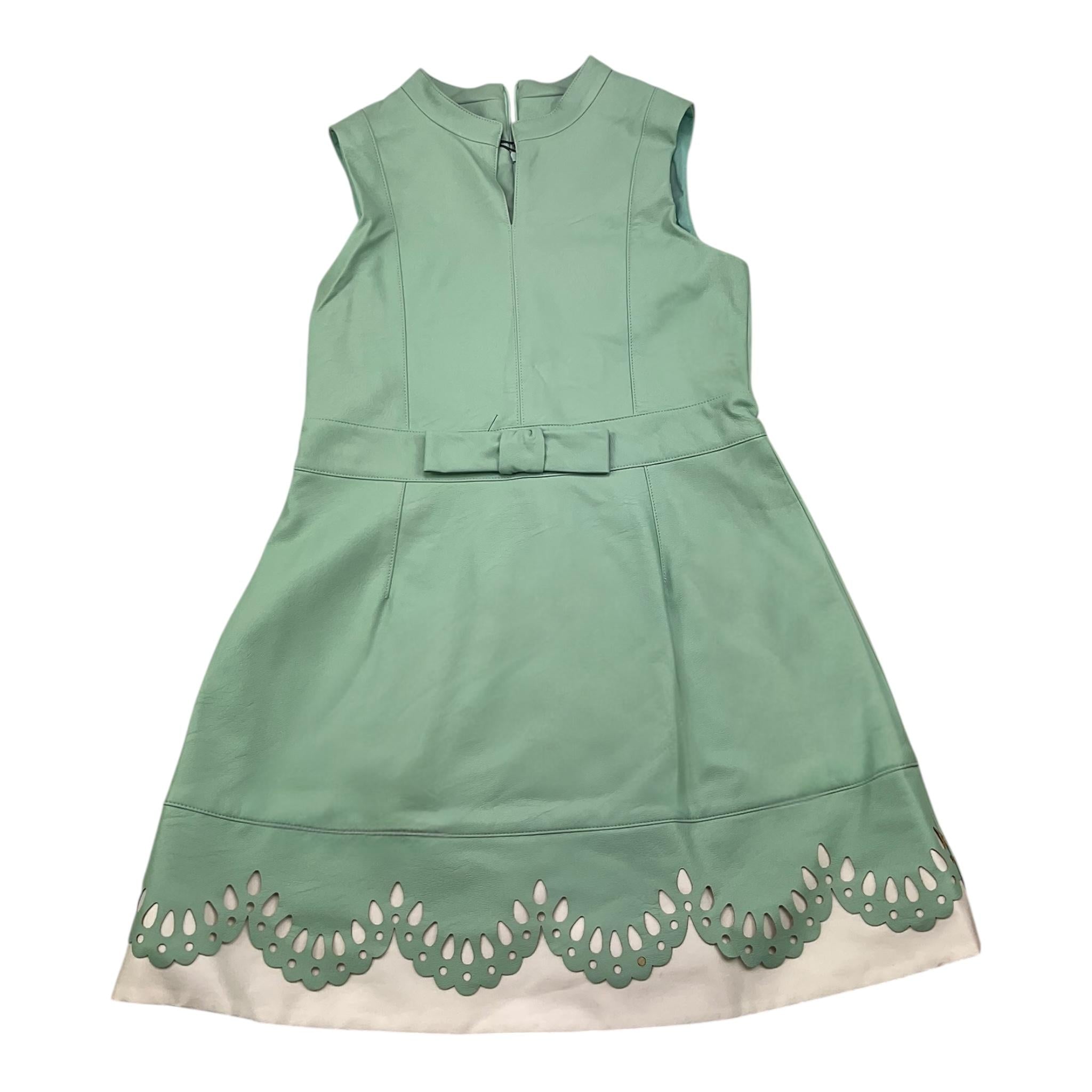 MIMISOL abito giromanica tinta unita in ecopelle Verde acqua per Bambina MFAB672 VERDE ACQUA MIMISOL