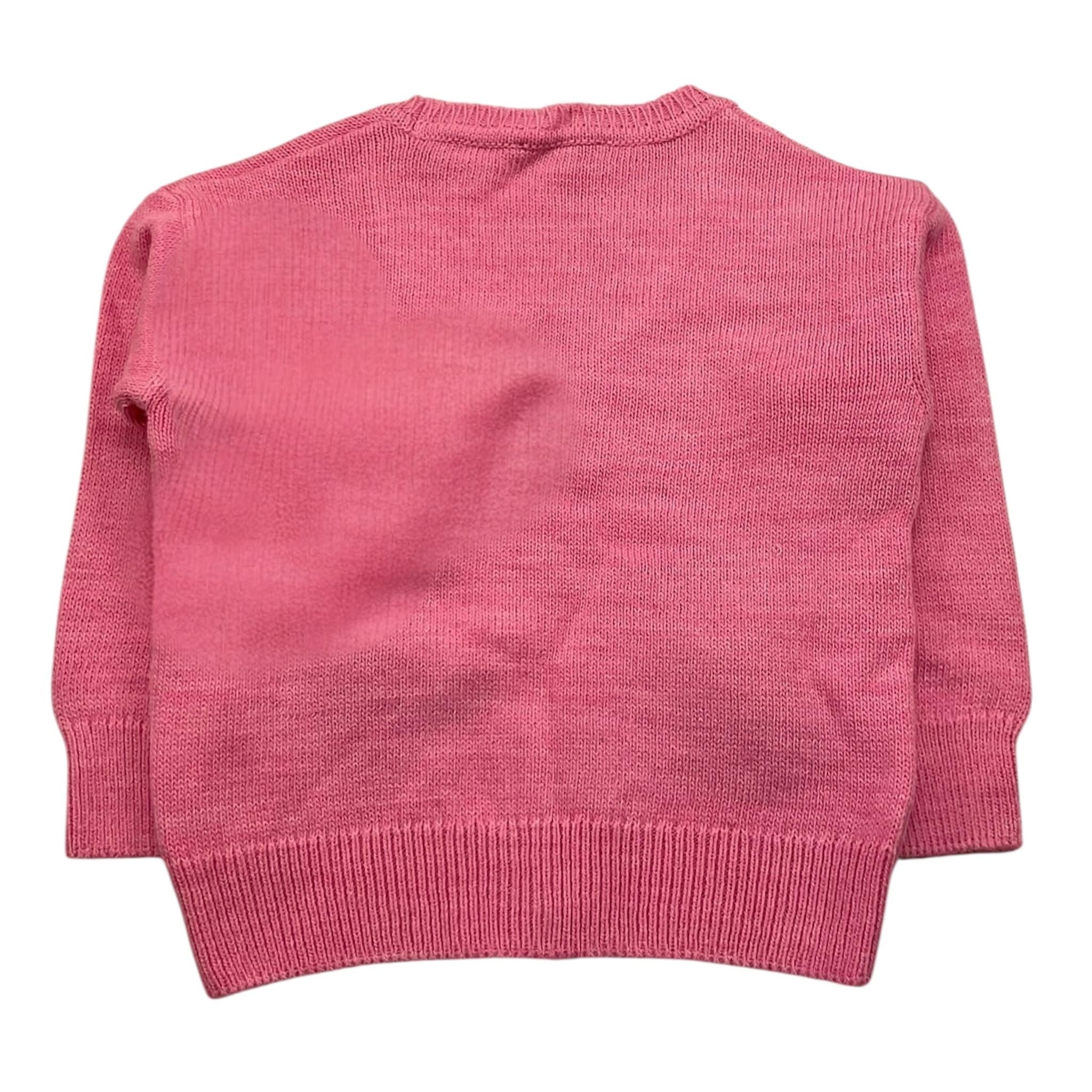 M+E' cardigan tinta unita con ricami Rosa per Neonata UE1014 ROSA M+E'