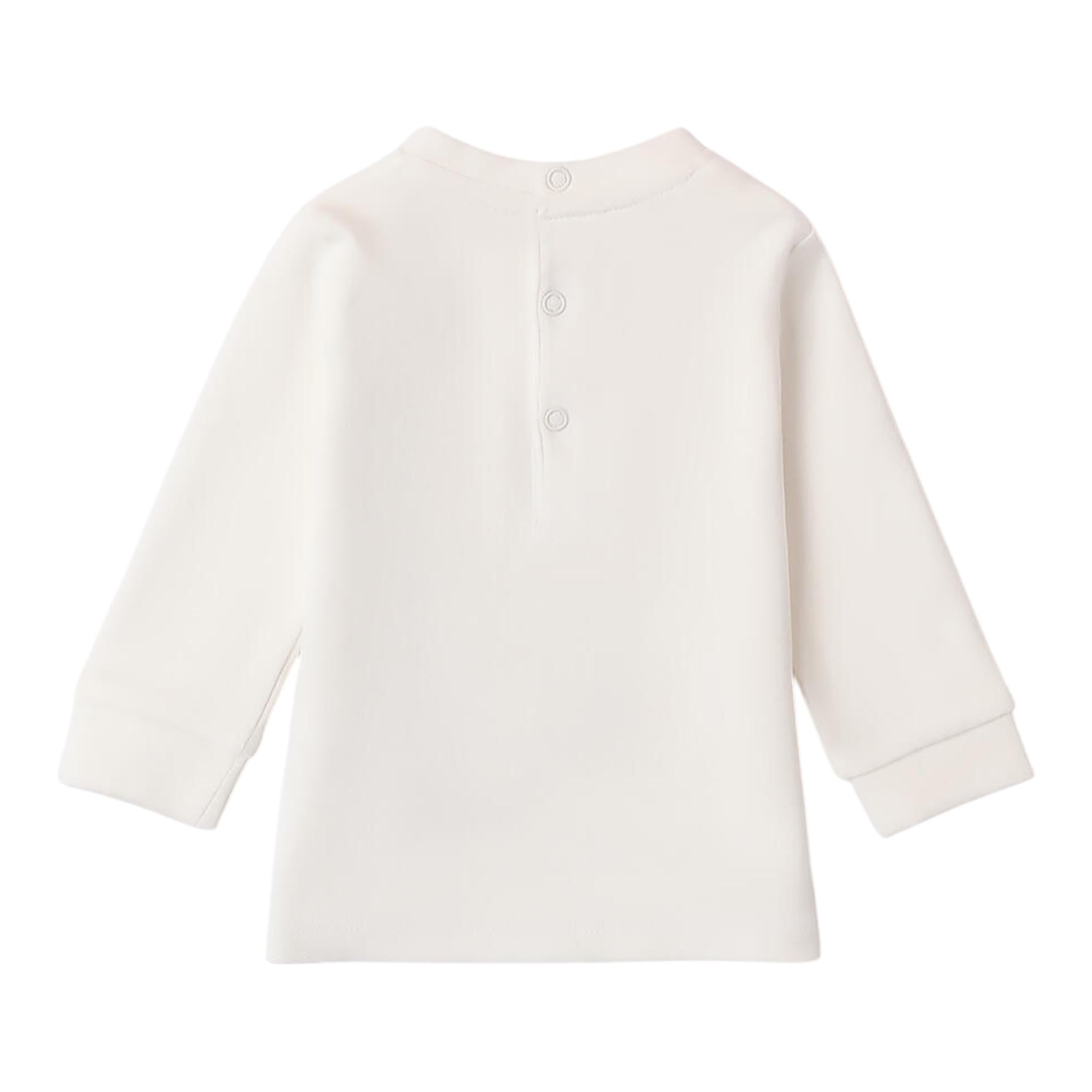 MINI BANDA shirt girocollo tinta unita con taschino in contrasto Panna per Neonato 3A612 PANNA MINI BANDA