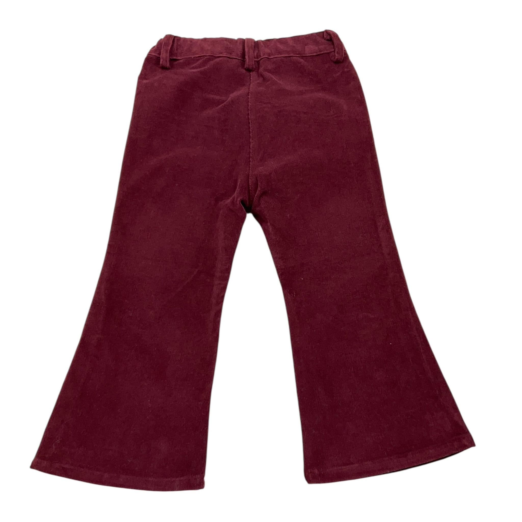 PER TE pantalone tinta unita in velluto modello zampa Bordeaux per Neonata 44208N BORDEAUX PER TE