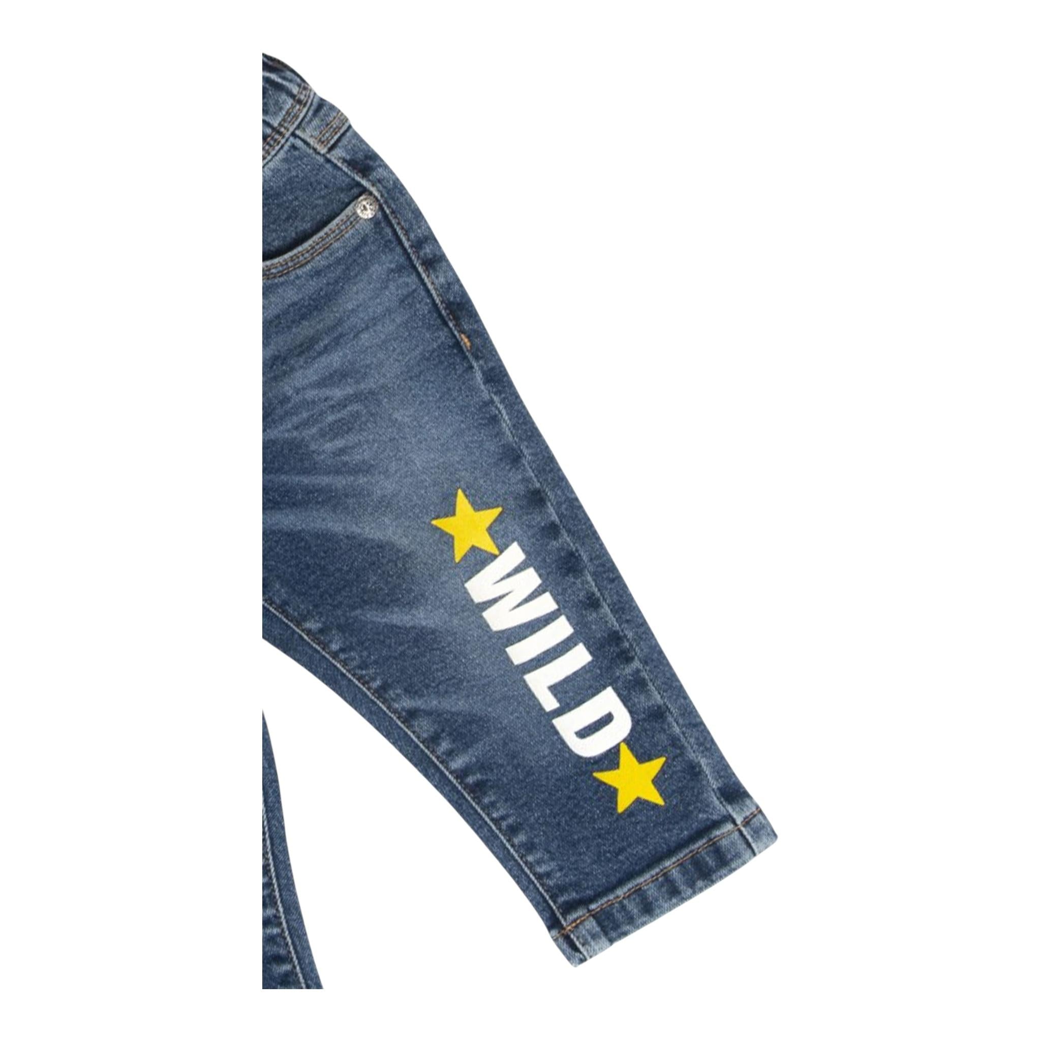 JOHN RICHMOND jeans tinta unita con stampa Azzurro per Neonato RIA24065JE AZZURRO JOHN RICHMOND