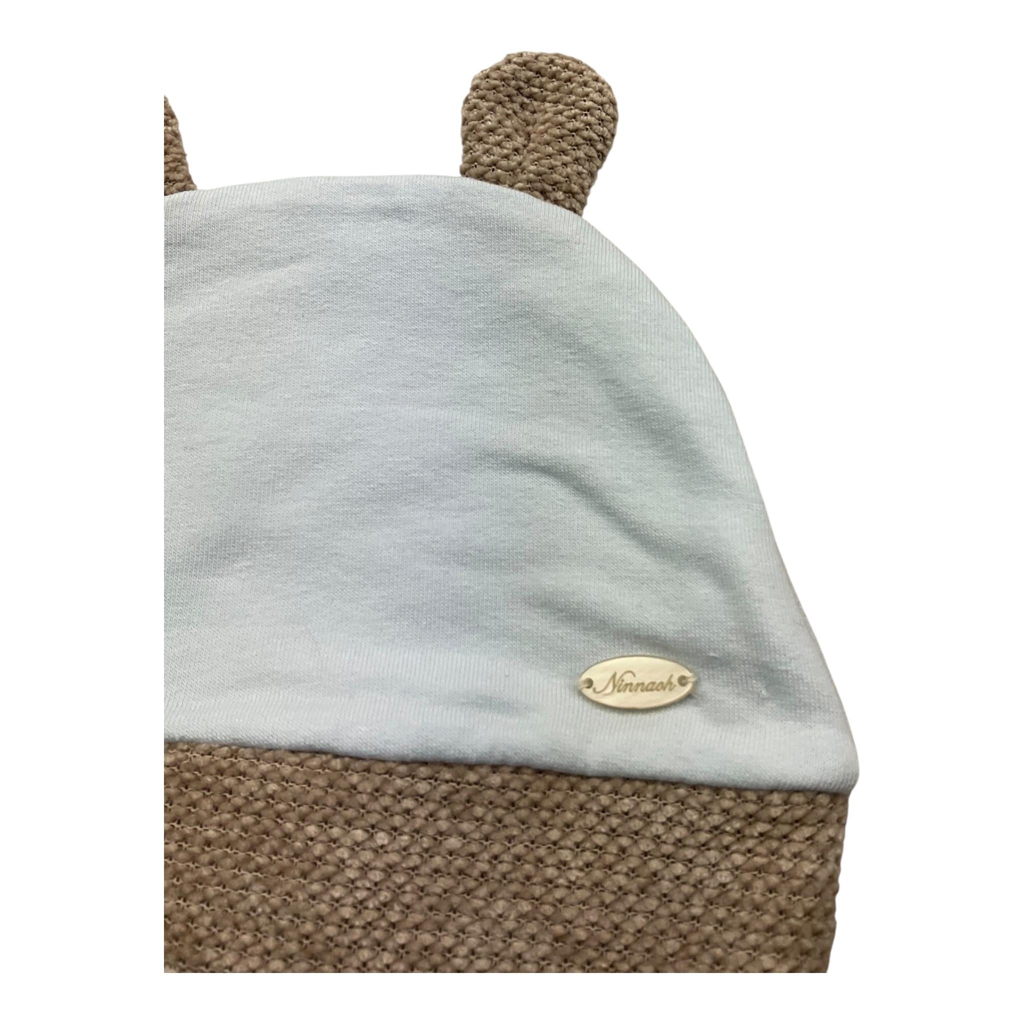 NINNAOH cappello tinta unita con orecchie Azzurro per Neonato I23217 AZZURRO NINNAOH