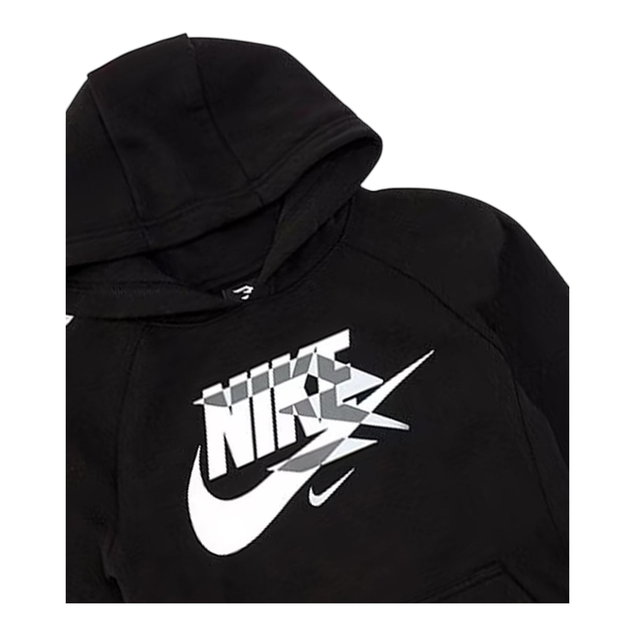 NIKE felpa tinta unita con cappuccio e stampa Nero per Bambino 9Q0870 NERO NIKE