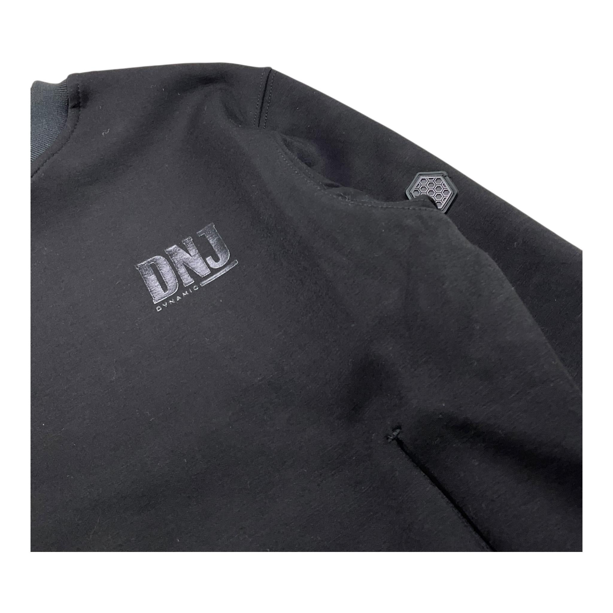 DNJ felpa girocollo tinta unita con logo Nero per Bambino MFD5301J NERO DNJ