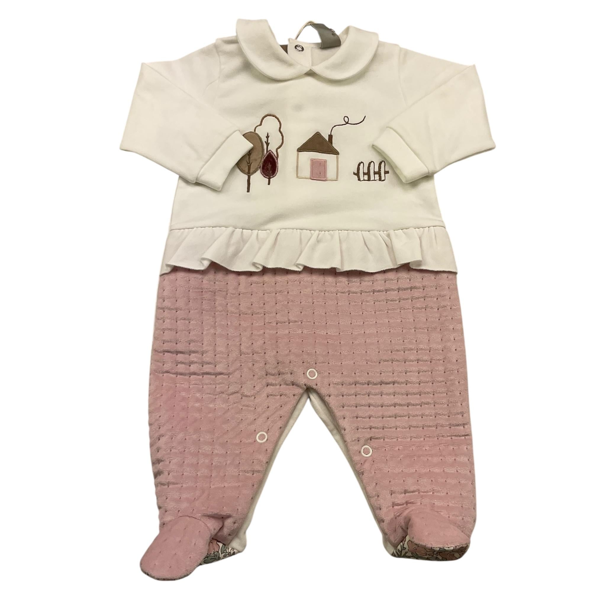 MARLU' tutina manica lunga bicolore Bianco/rosa per Neonata IB2714 BIANCO/ROSA MARLU'