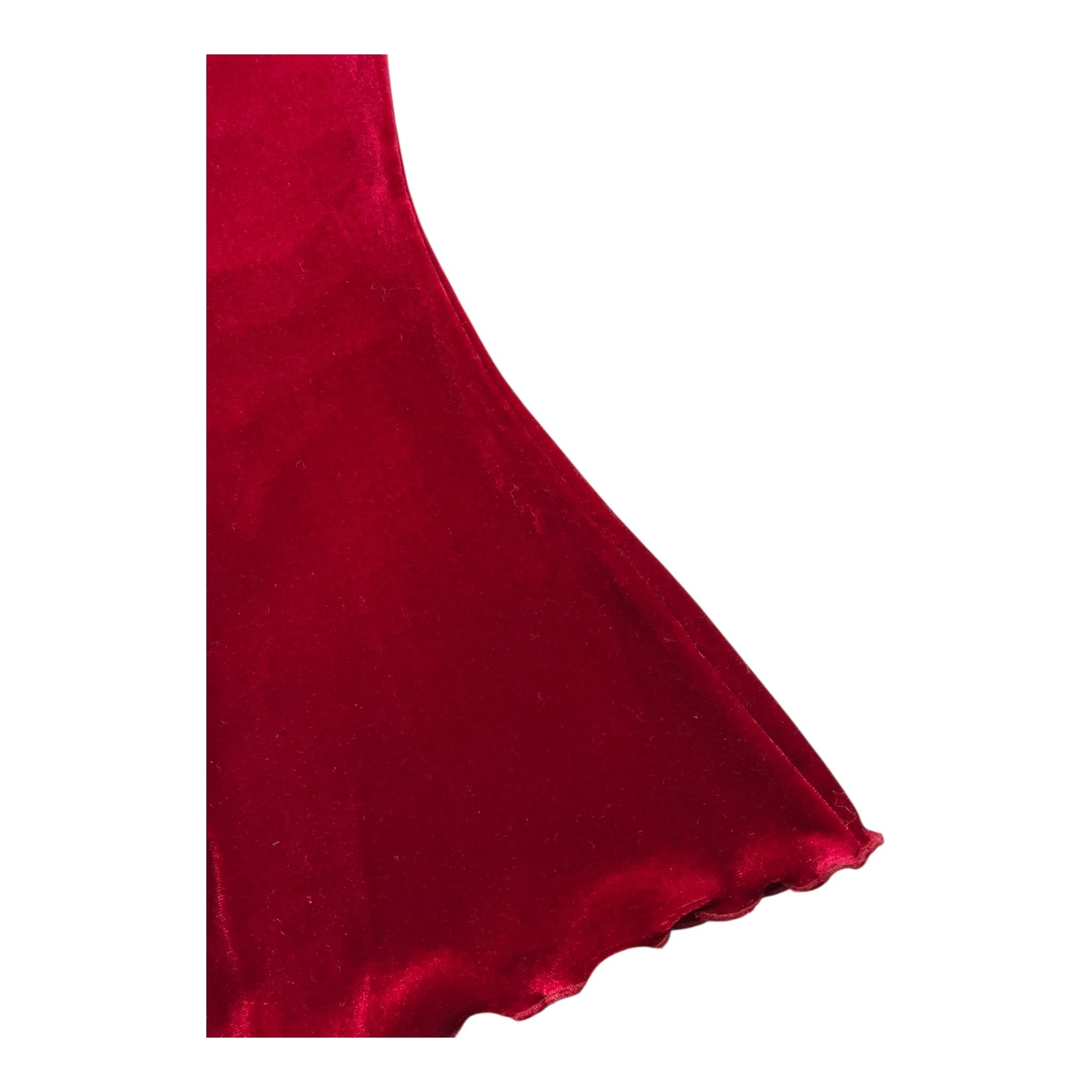 LA STUPENDERIA pantalone tinta unita modello zampa in velluto Rosso per Bambina TJPN46X ROSSO LA STUPENDERIA