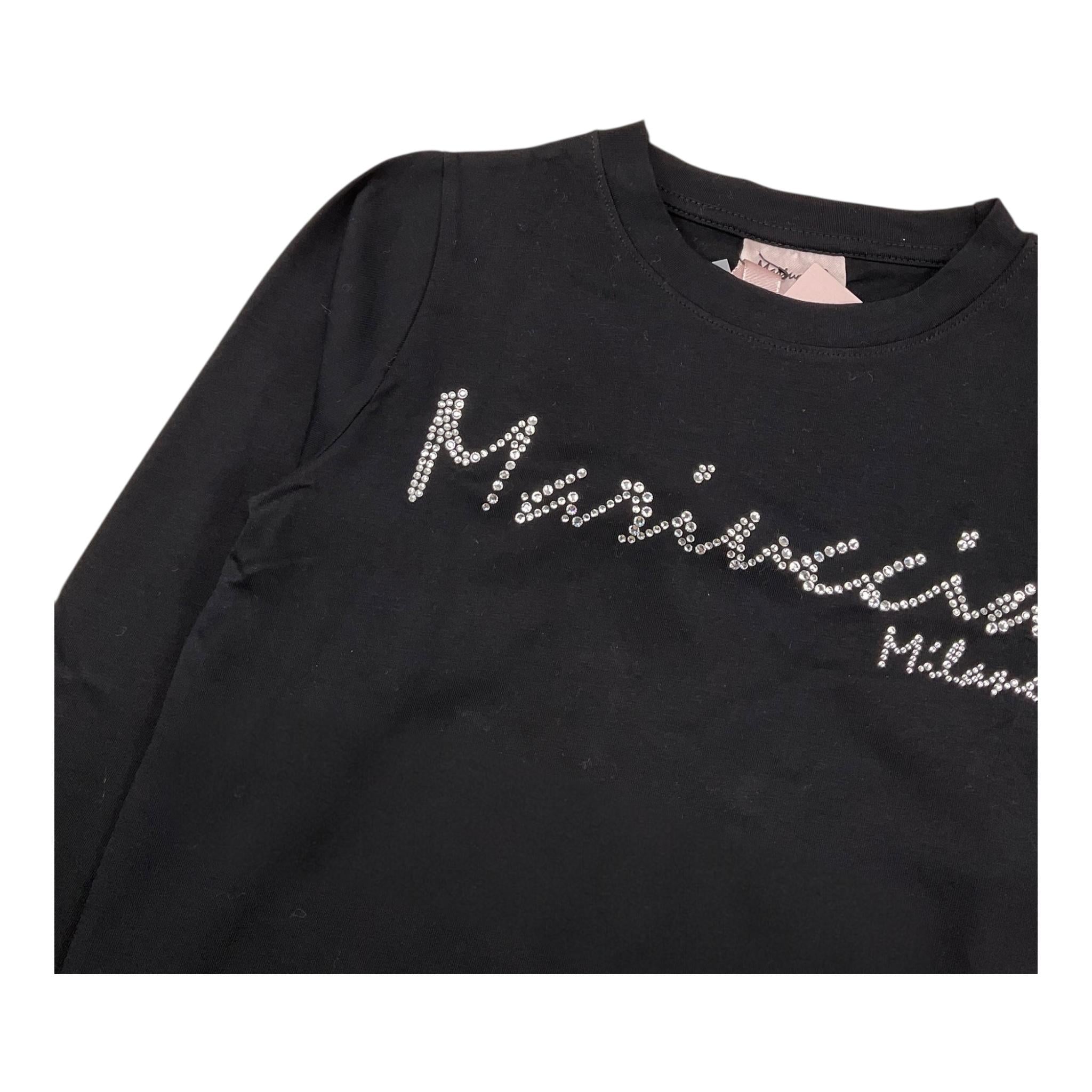 LIU JO shirt girocollo tinta unita con stampa brillantinata Nero per Bambina MBFW23T209 NERO LIU JO