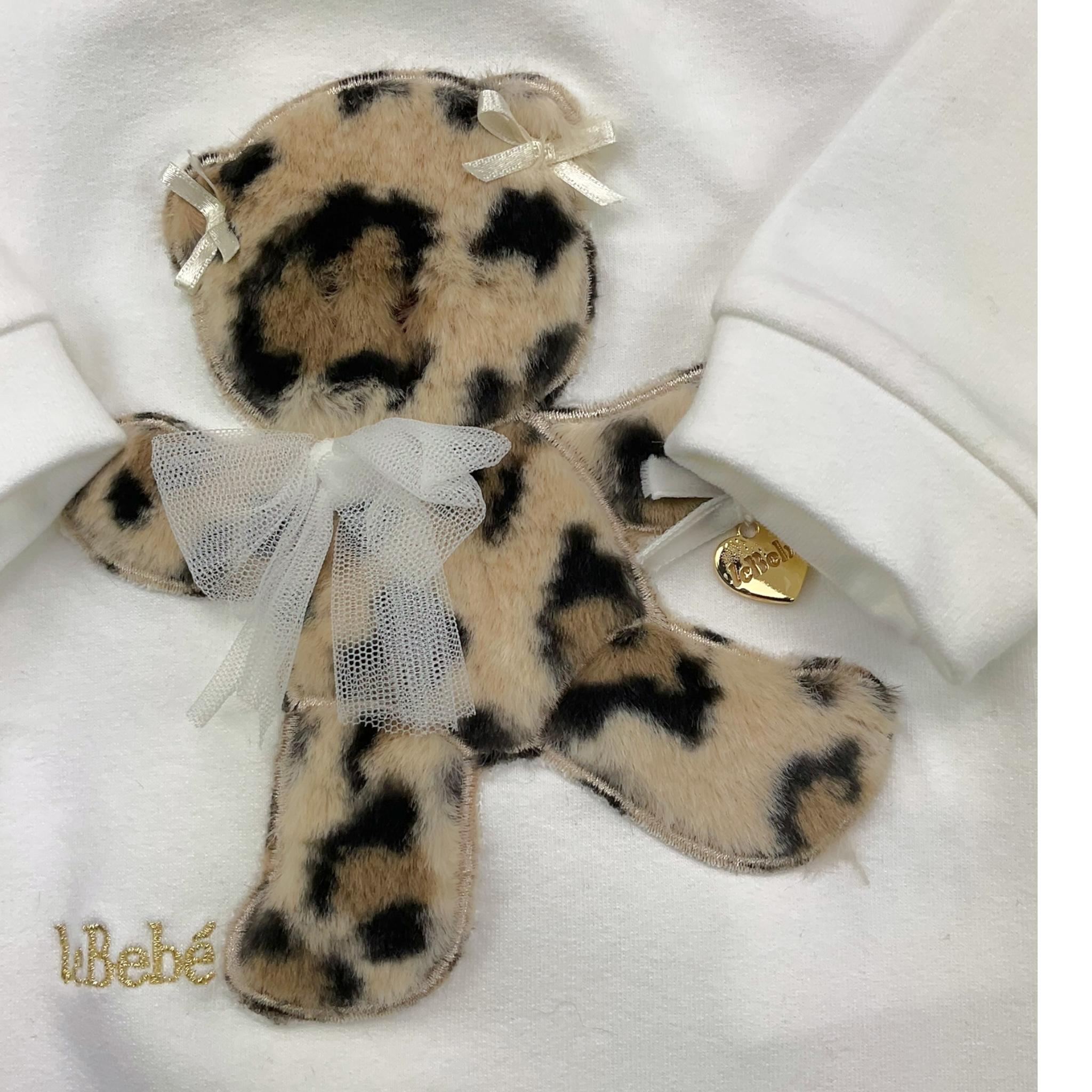 LE BEBE' tutina tinta unita con fantasia maculata Bianco per Neonata LBG6030 BIANCO LE BEBE'