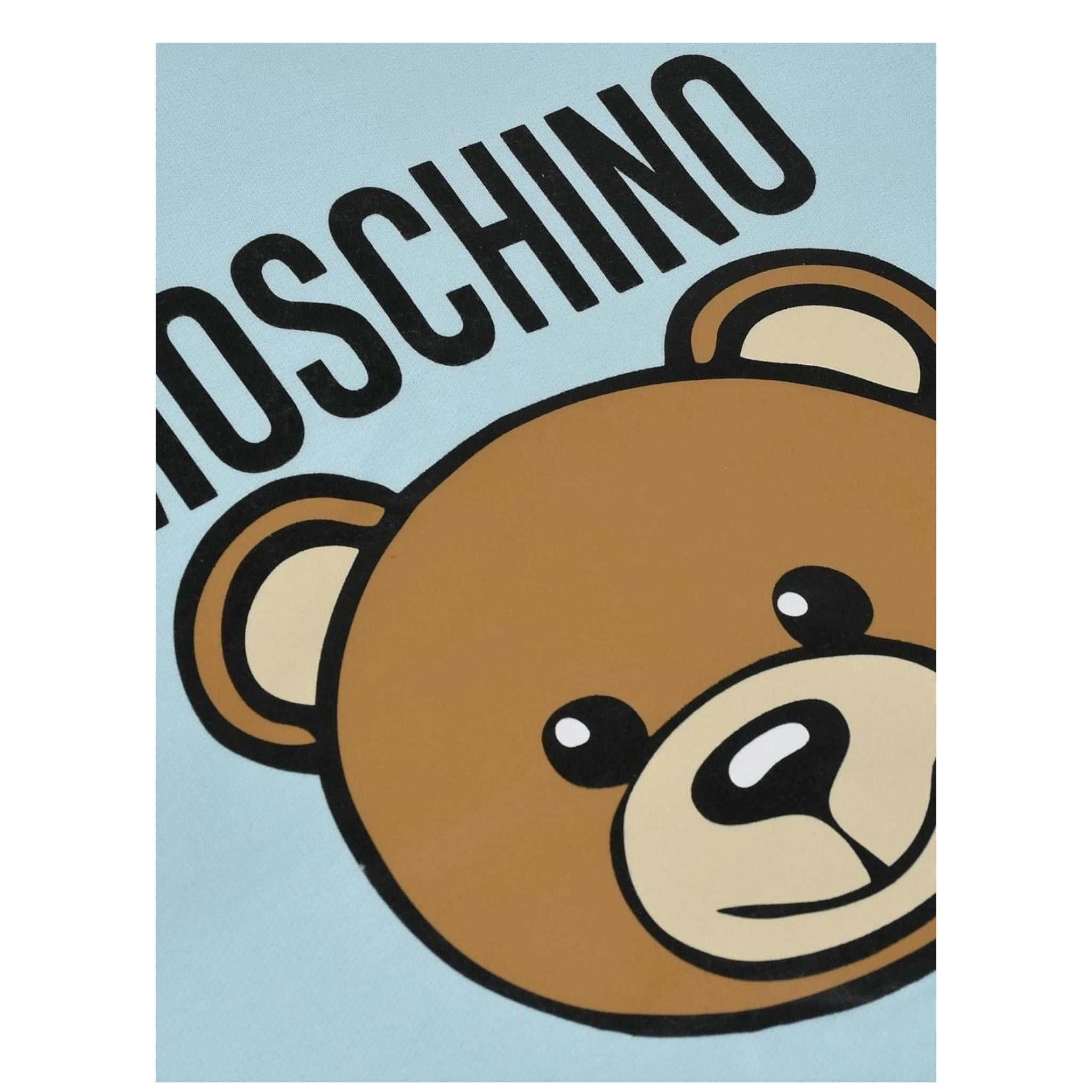 MOSCHINO coperta tinta unita con stampa logo Azzurro per Neonato MUB00G AZZURRO MOSCHINO