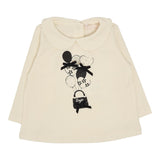 LIU JO shirt girocollo tinta unita con stampa in contrasto Panna per Neonata HF4078XX PANNA LIU JO