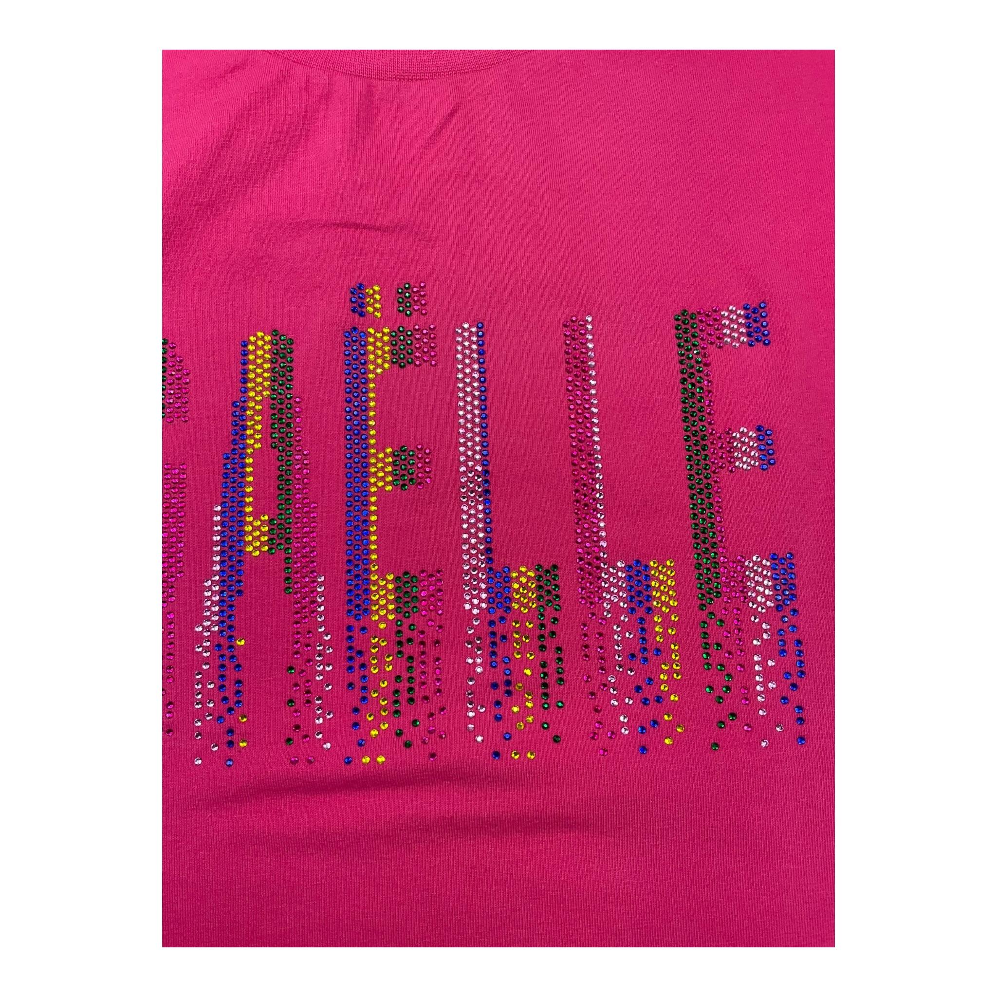 GAELLE t-shirt girocollo tinta unita con brillantini Fuxia per Bambina 2746M00038 FUXIA GAELLE