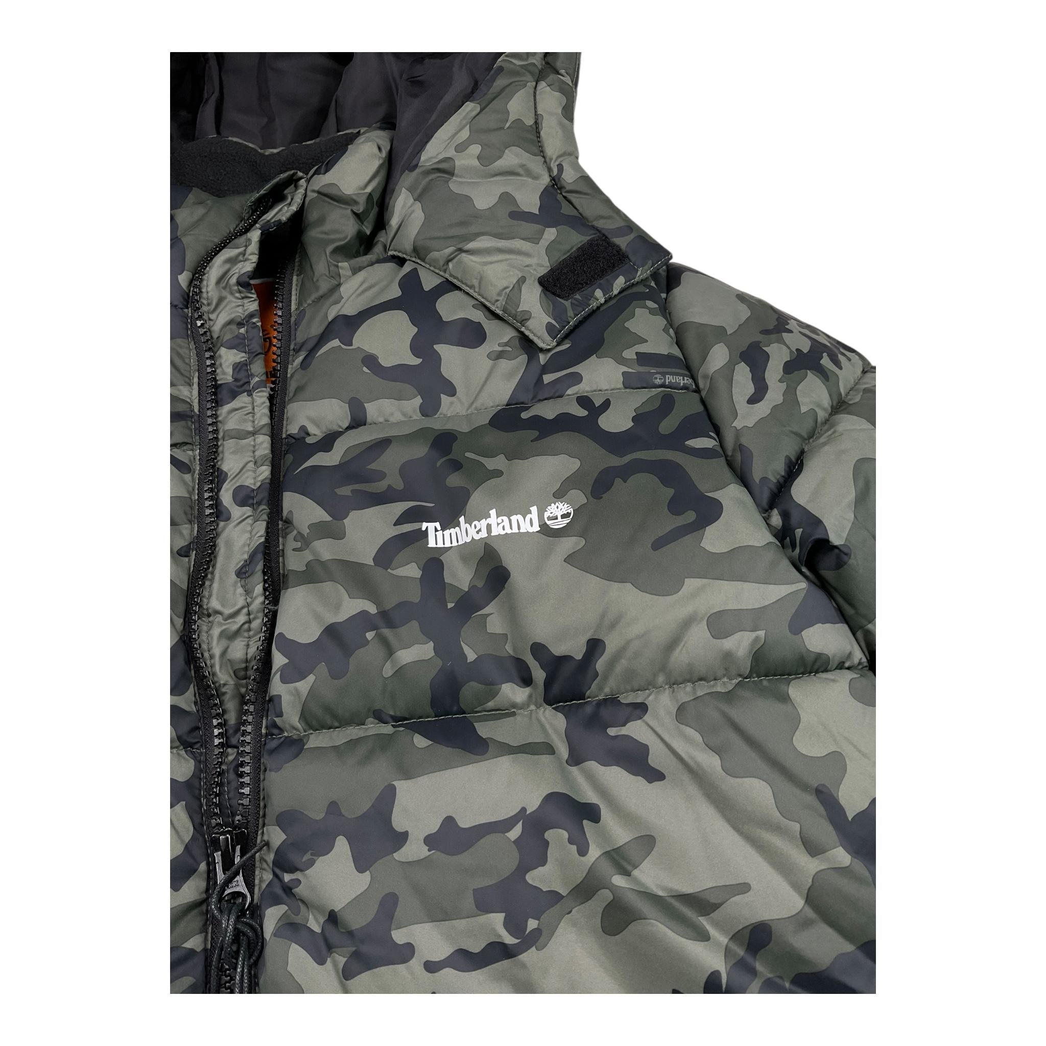 TIMBERLAND giubbino tinta unita fantasia militare con cappuccio Verde per Bambino T26595 VERDE TIMBERLAND